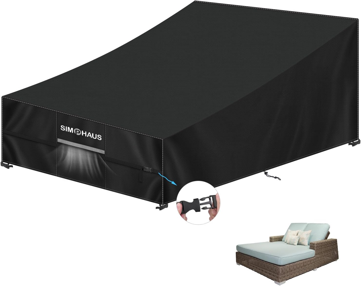 Simphaus Telo Copri Lettino da Giardino 210x150x40/90cm - immagine 1