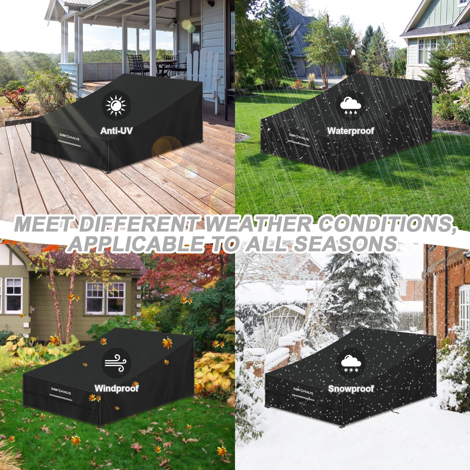 Simphaus Telo Copri Lettino da Giardino 210x150x40/90cm - immagine 6