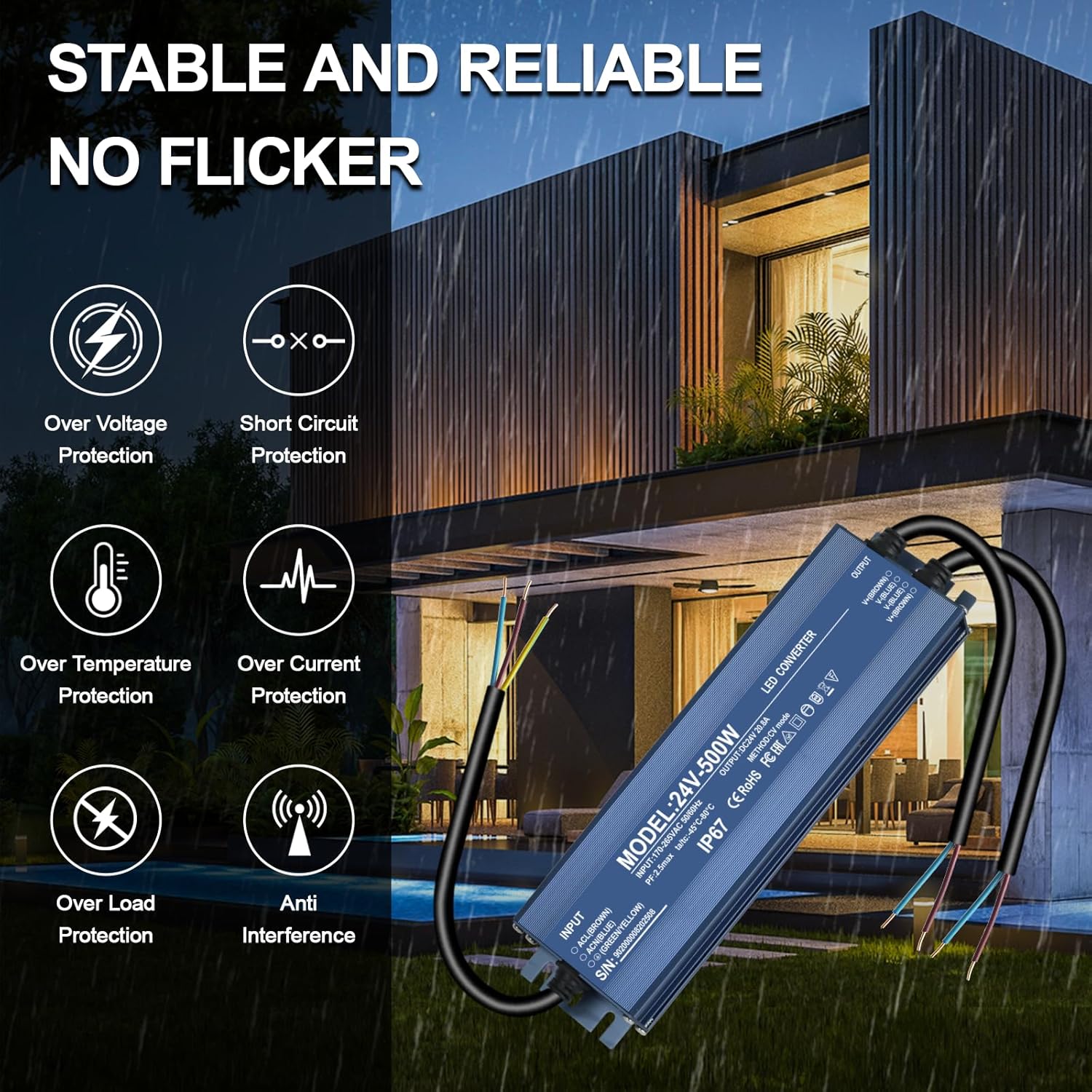 Trasformatore LED 24V 500W IP67 - immagine 4