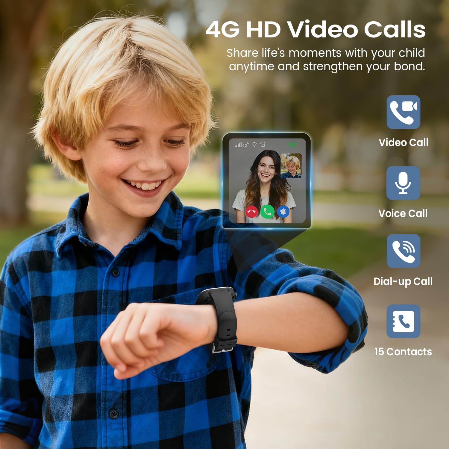 Swgota Smartwatch Bambini 4G con GPS e Chiamate, Nero - immagine 3