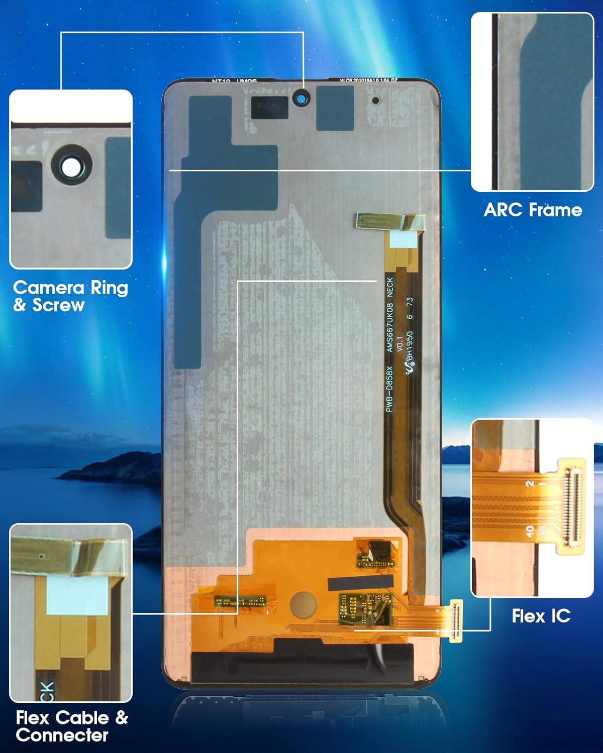 OLED Display per Samsung Galaxy Note 10 Lite, Nero - immagine 7