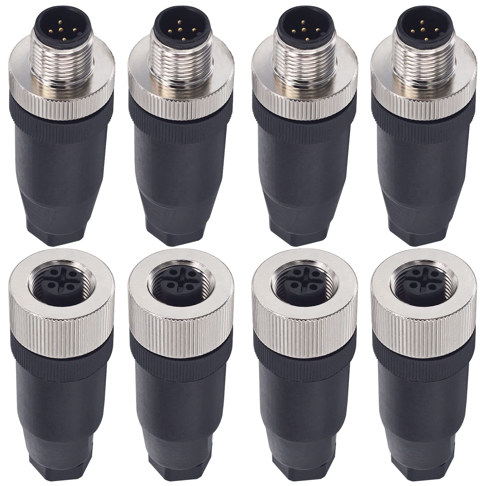 Lonlonty Connettore M12 a 4 Pin Maschio + Femmina