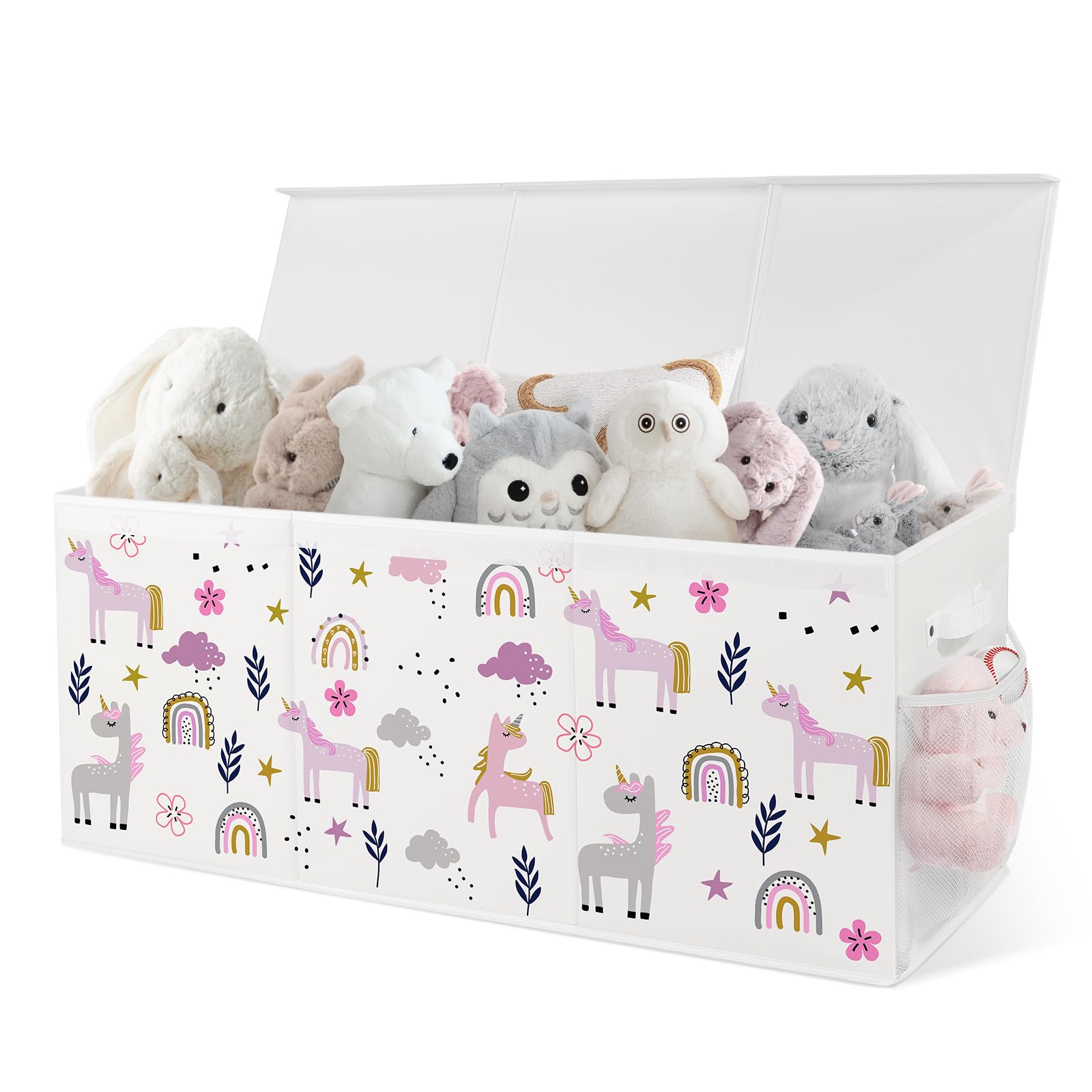 Cesta Porta Giochi Bambini Pieghevole 124L - Unicorno