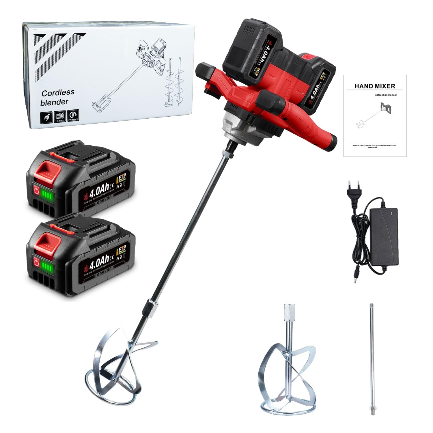 ONEVAN Agitatore Malta a Batteria 40V Senza Spazzole