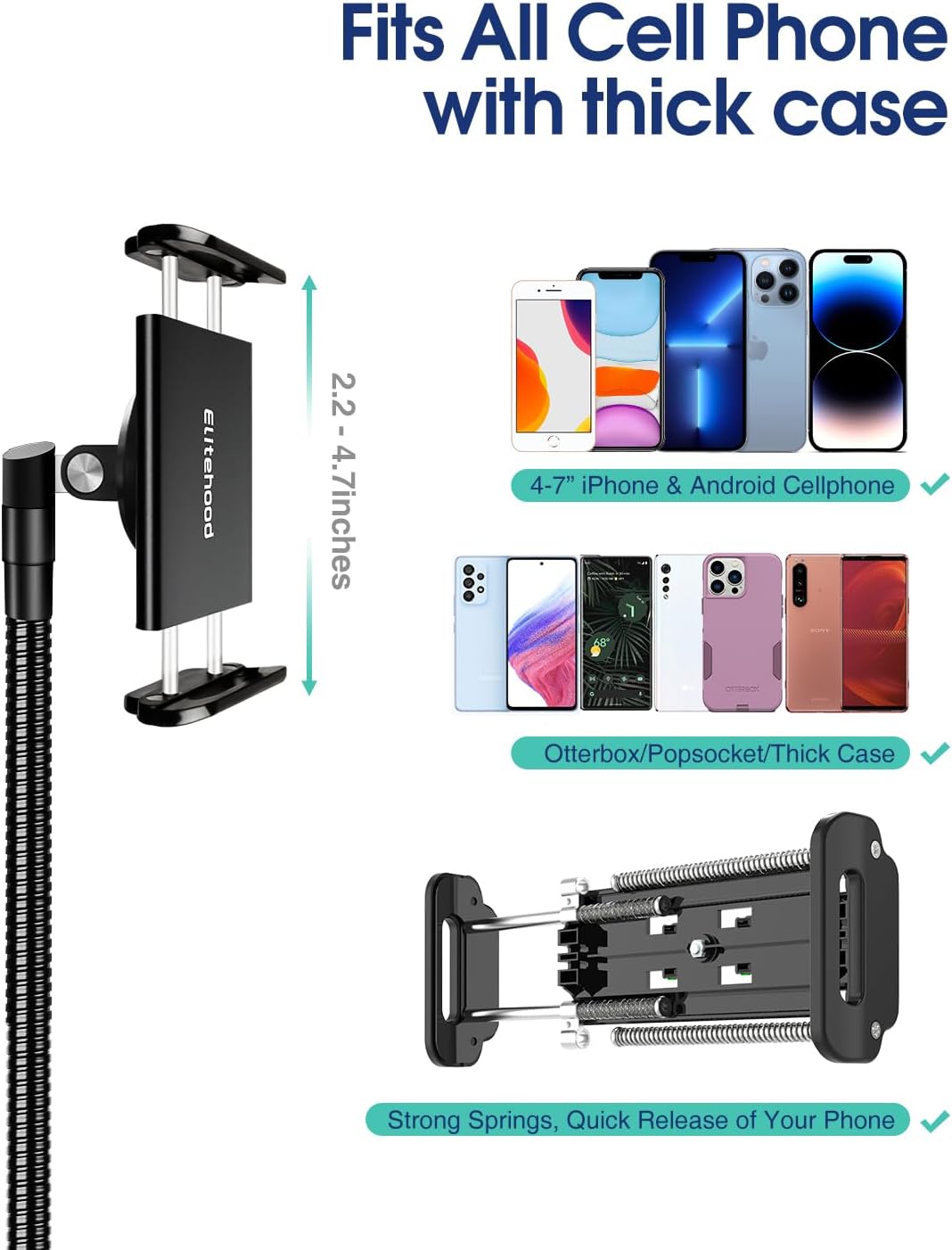 Elitehood Treppiede Smartphone 203 cm in Metallo - immagine 6