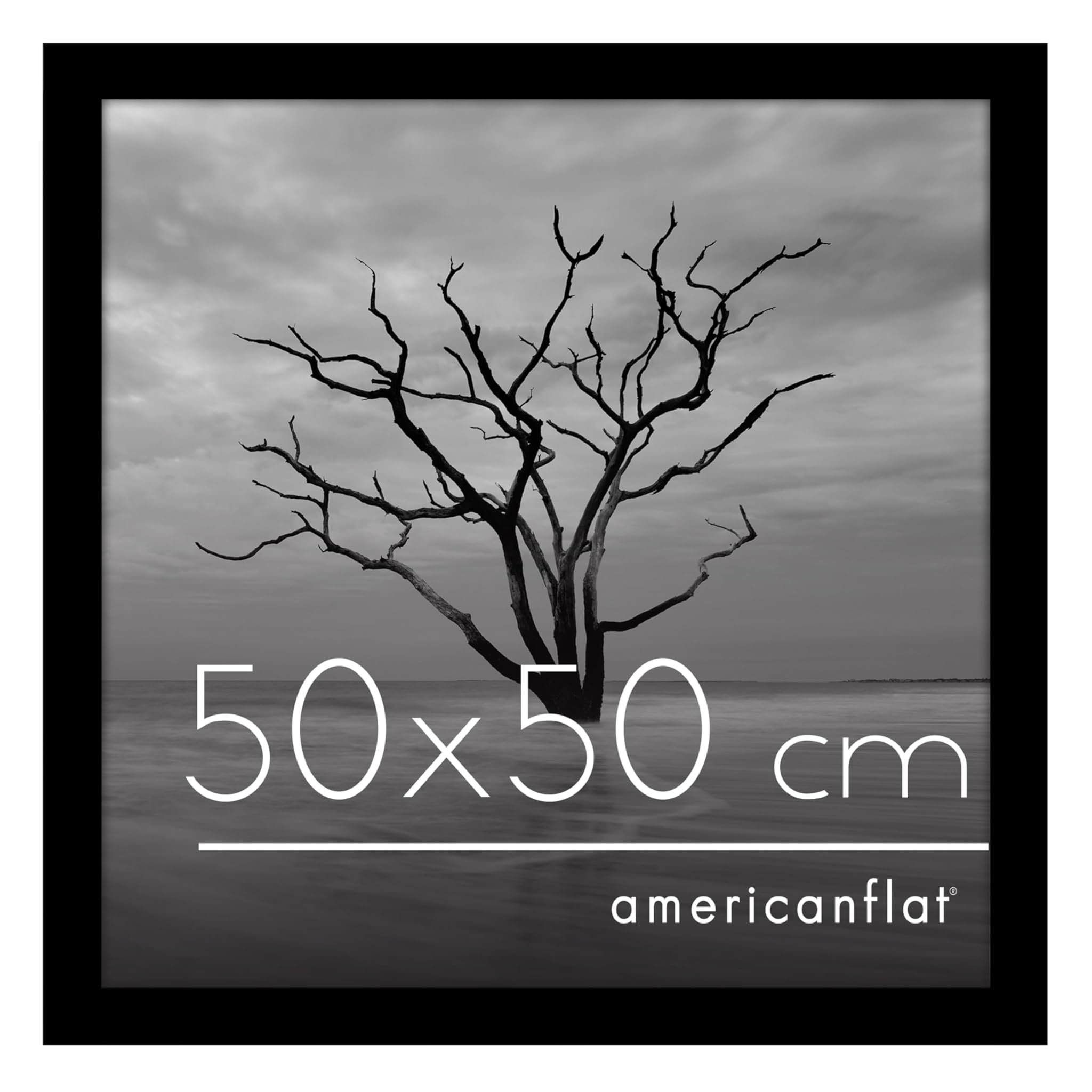 Americanflat Cornice 50x50 cm Nera in Legno