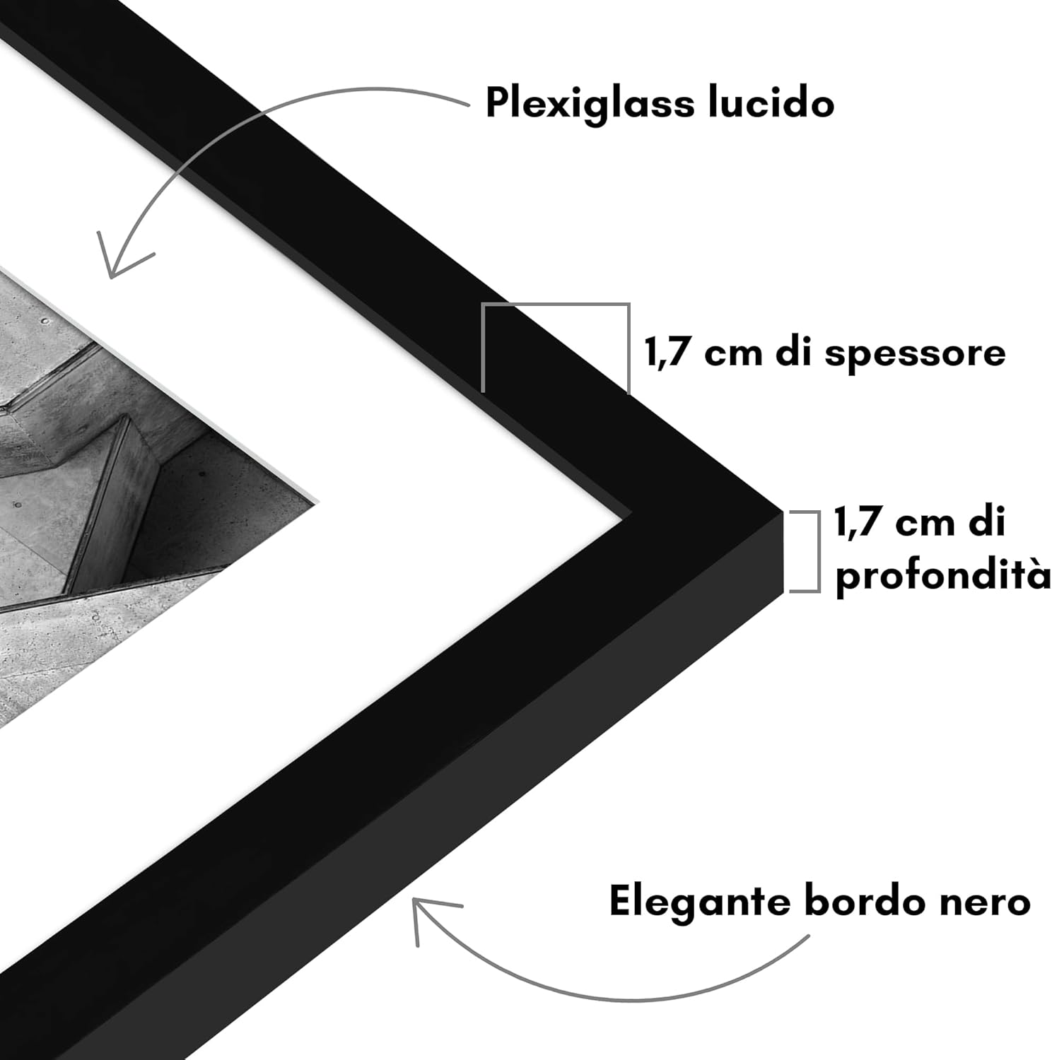 Americanflat Cornice Nera 60x85 cm - immagine 4