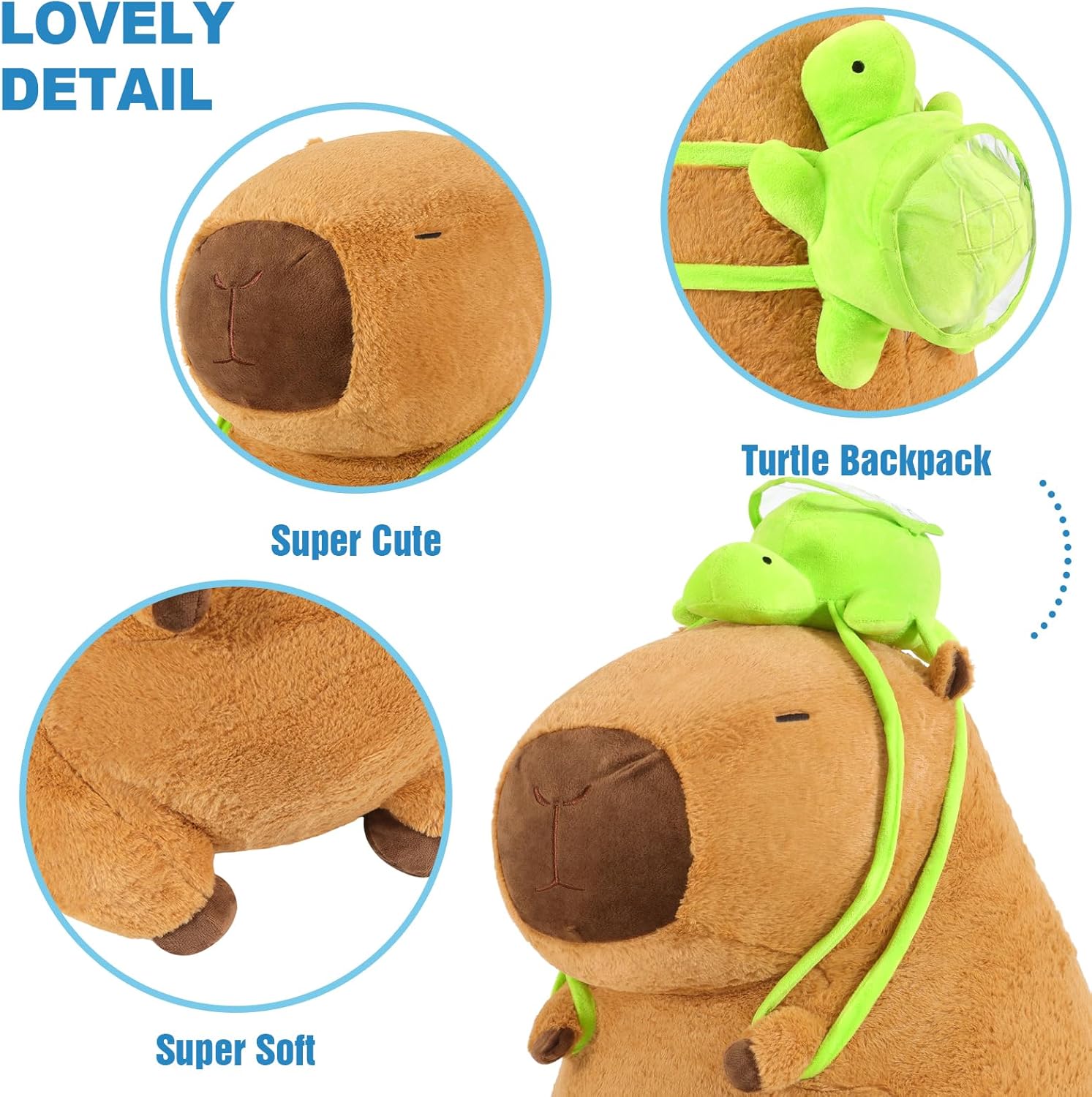 shownicer Peluche Capybara Grande Kawaii 90 cm - immagine 6