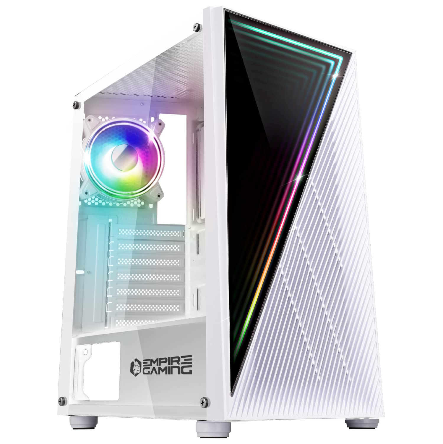 Empire Gaming Case PC Gamer Crystal ARGB Mid-Tower, Bianco
