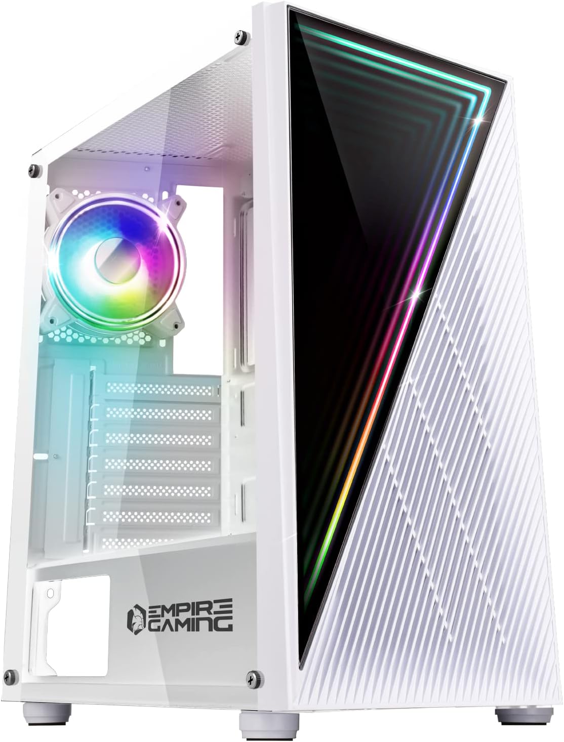 Empire Gaming Case PC Gamer Crystal ARGB Mid-Tower, Bianco - immagine 1