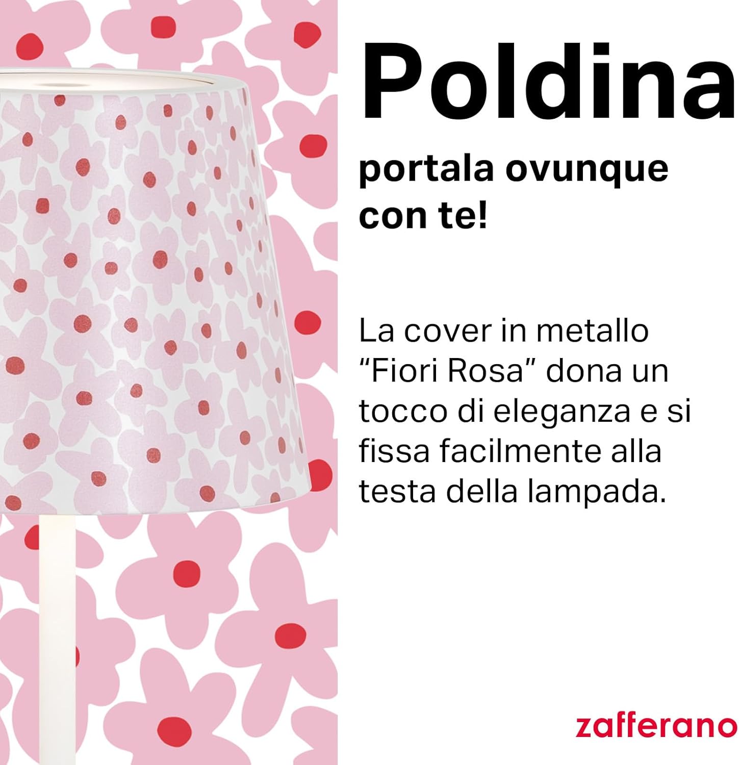 Zafferano Poldina Pro - Lampada da Tavolo Ricaricabile Bianca - immagine 3