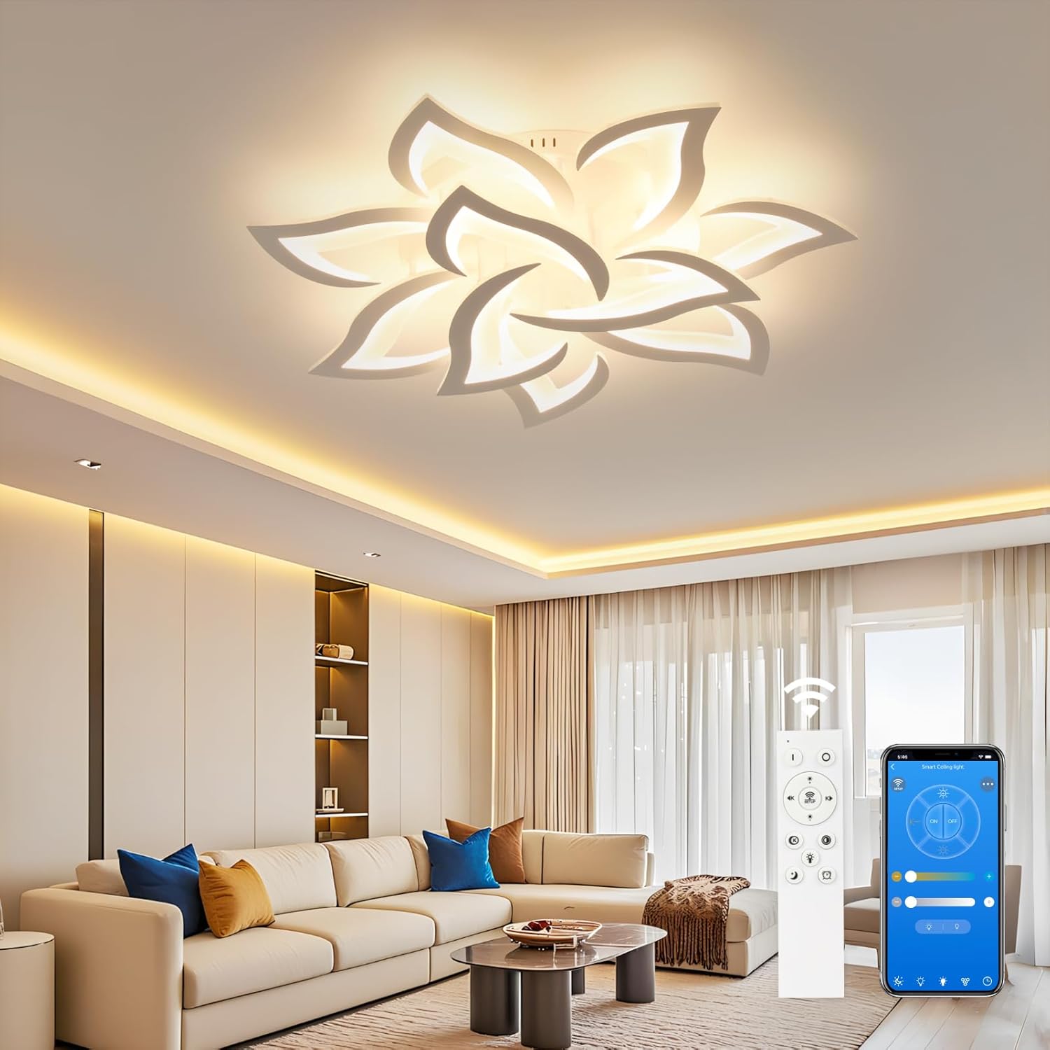 Plafoniera LED Soffitto Dimmerabile 10 Teste Ø80cm - immagine 1