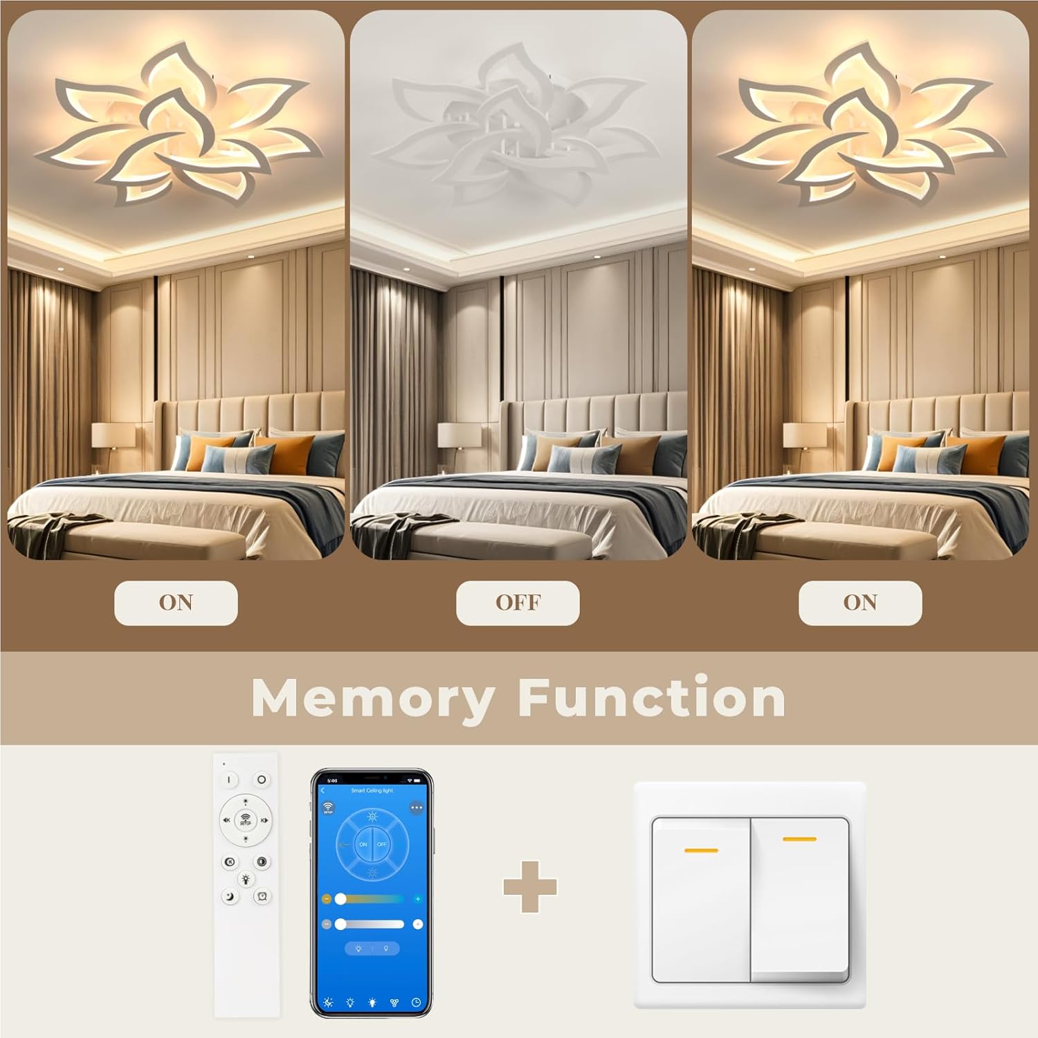 Plafoniera LED Soffitto Dimmerabile 10 Teste Ø80cm - immagine 5