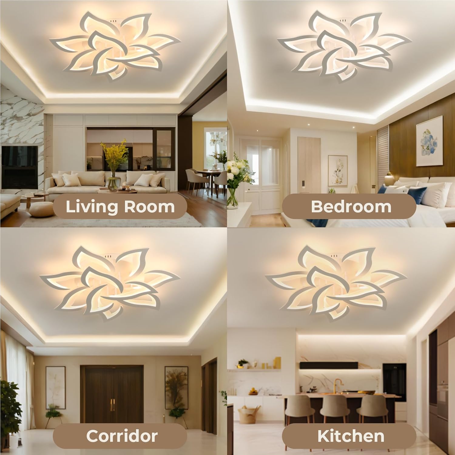 Plafoniera LED Soffitto Dimmerabile 10 Teste Ø80cm - immagine 6