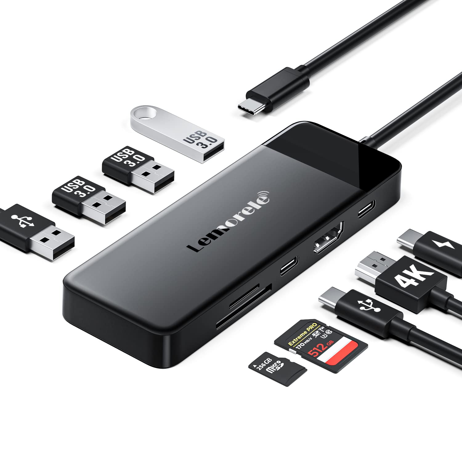 Lemorele Hub USB C 3.0 - HDMI 9 in 1