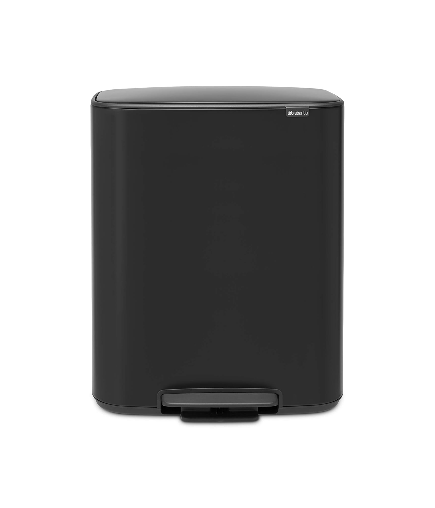 Brabantia Bo Pedal Bin Pattumiera 2x30 Litri, Nero Opaco