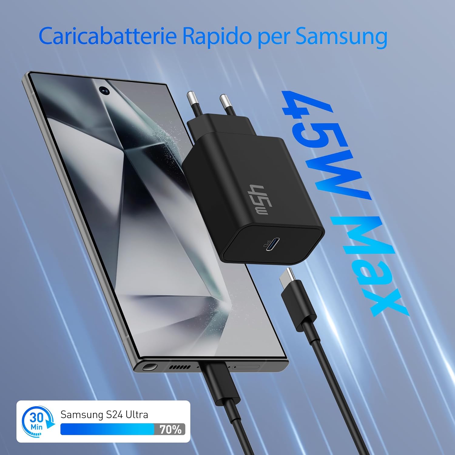 Caricatore USB C 45W per Samsung Galaxy (2 pz) - immagine 2