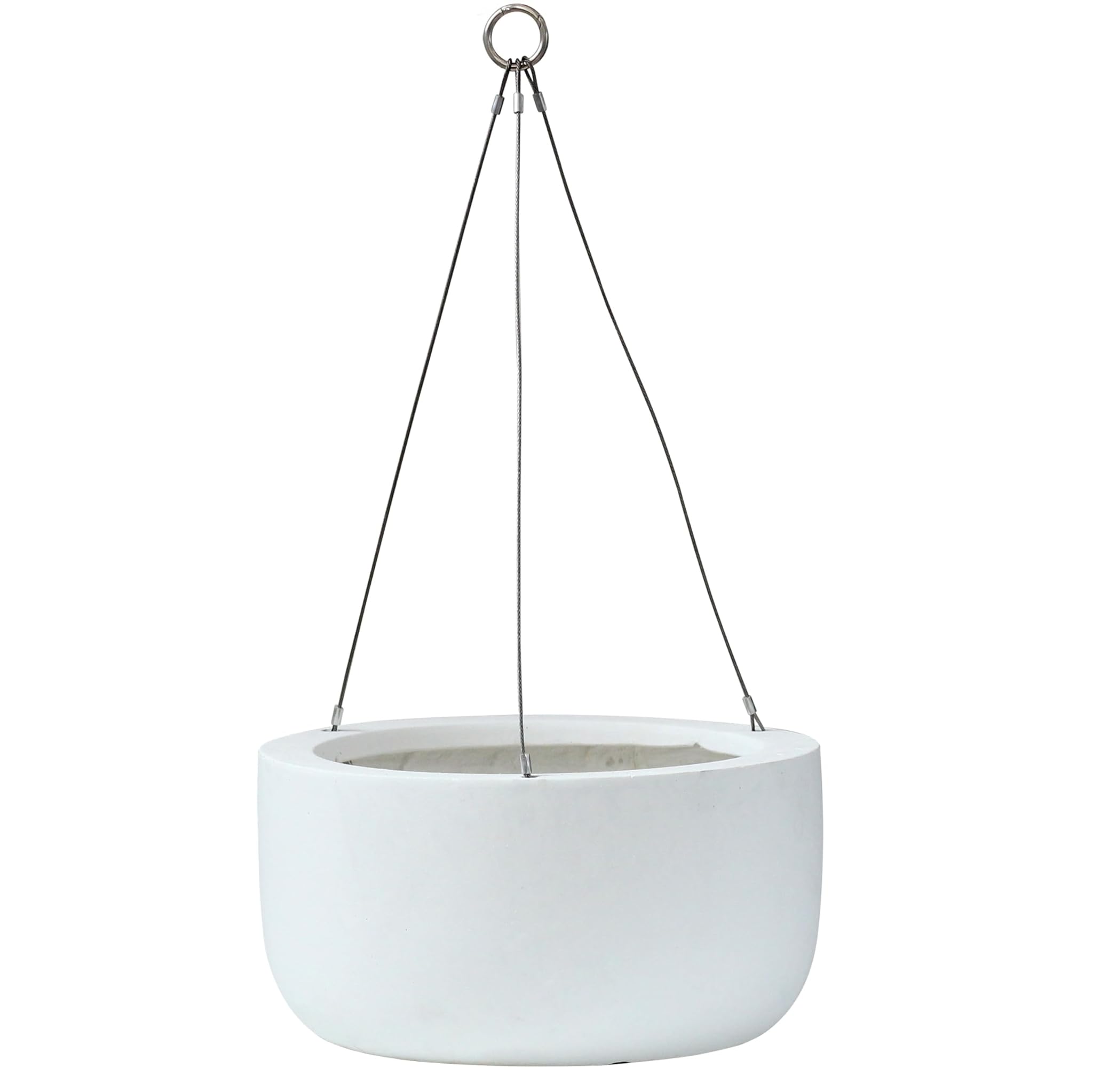 Olly & Rose Vaso per Piante 30cm Fibrestone, Bianco Opaco