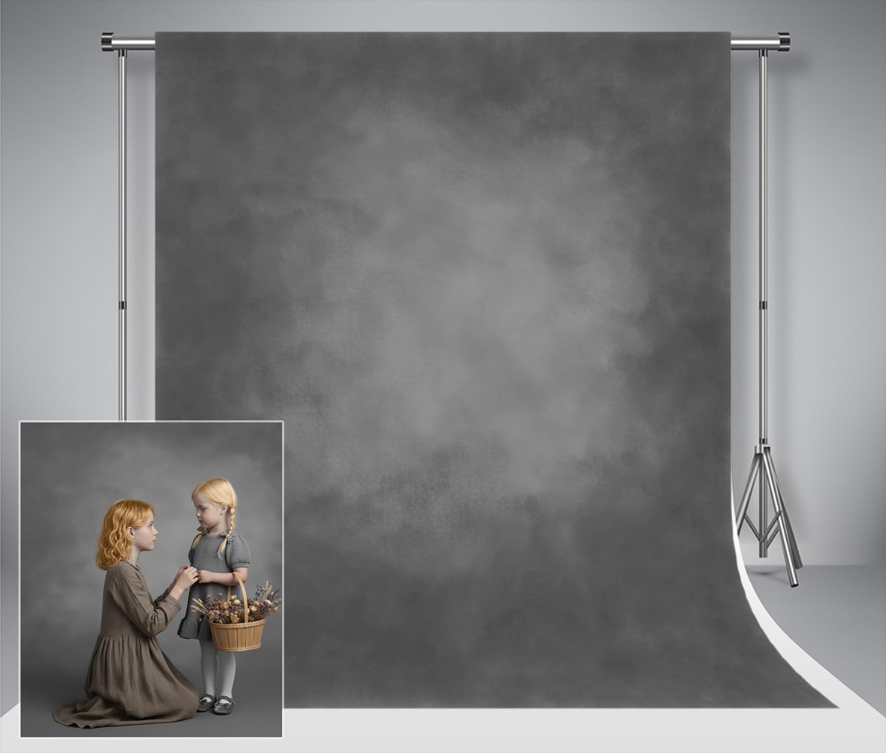 Kate Sfondo Fotografia 2x2m Grigio Scuro Microfibra