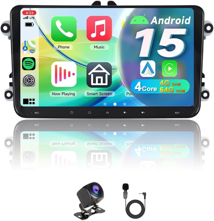 Autoradio Android 15 9" IPS per VW Golf 5 6 Passat Polo - immagine 1
