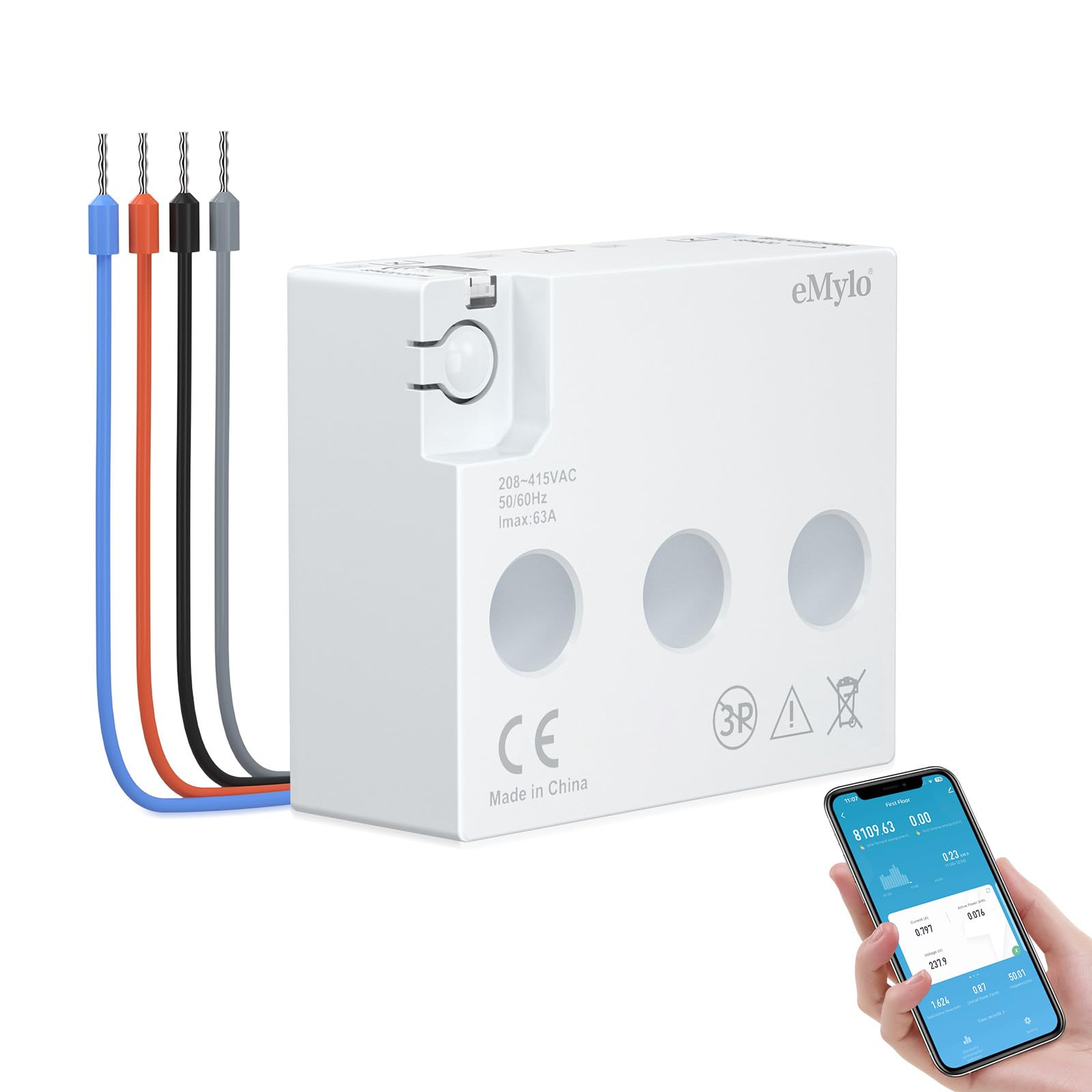 eMylo Misuratore di Energia WiFi Smart 3 Fasi