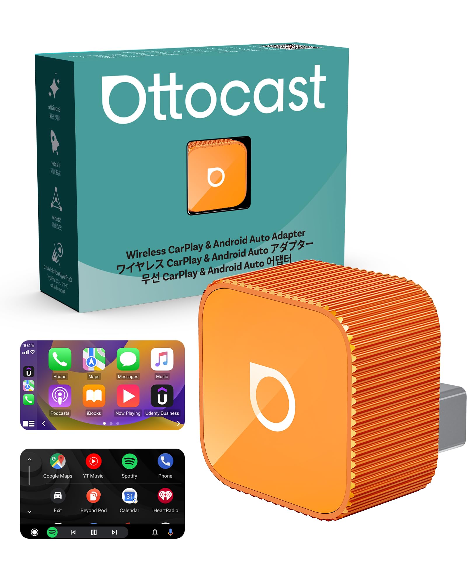 Ottocast MINI 3.0 Slim - Adattatore CarPlay Wireless 2-in-1