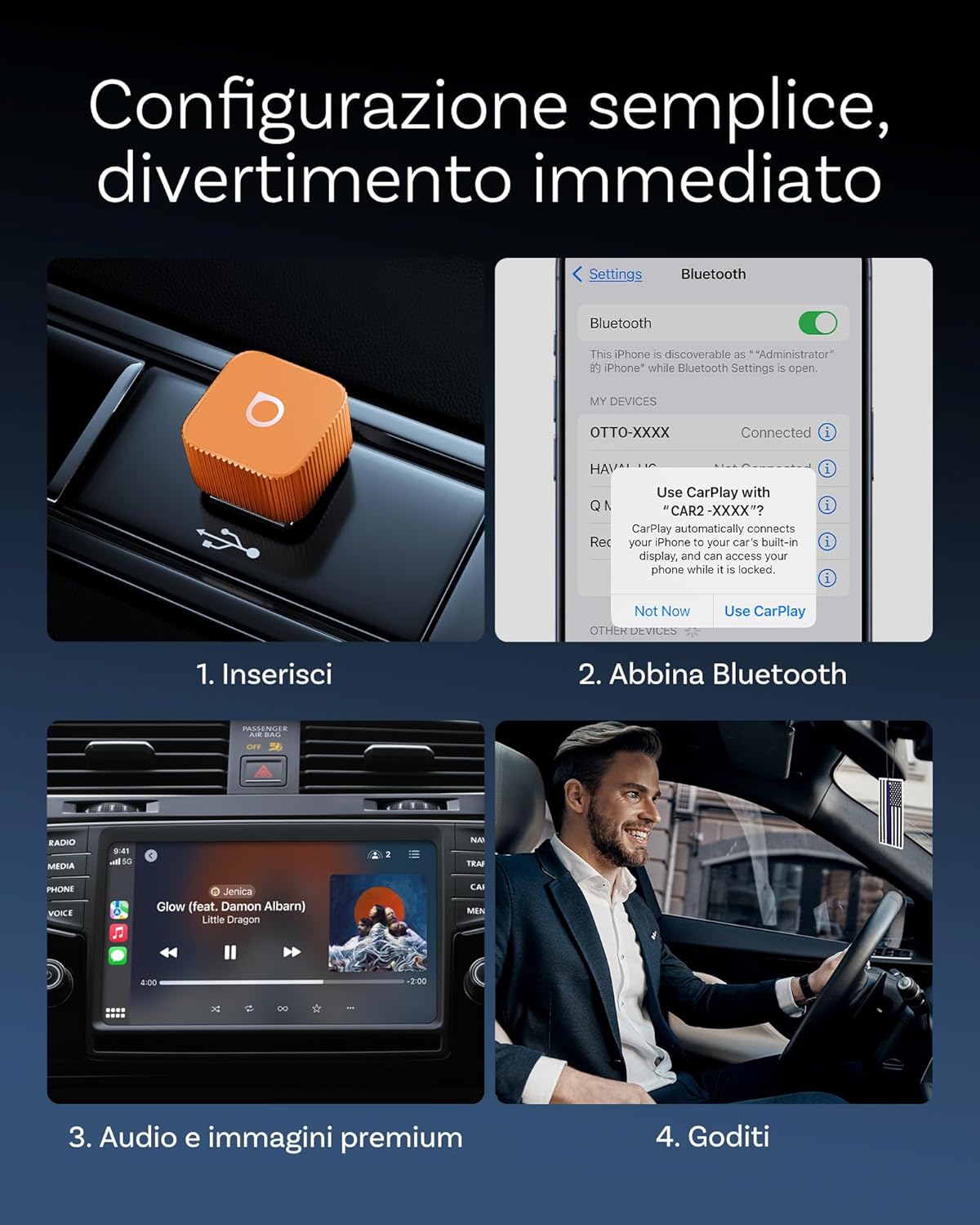 Ottocast MINI 3.0 Slim - Adattatore CarPlay Wireless 2-in-1 - immagine 8