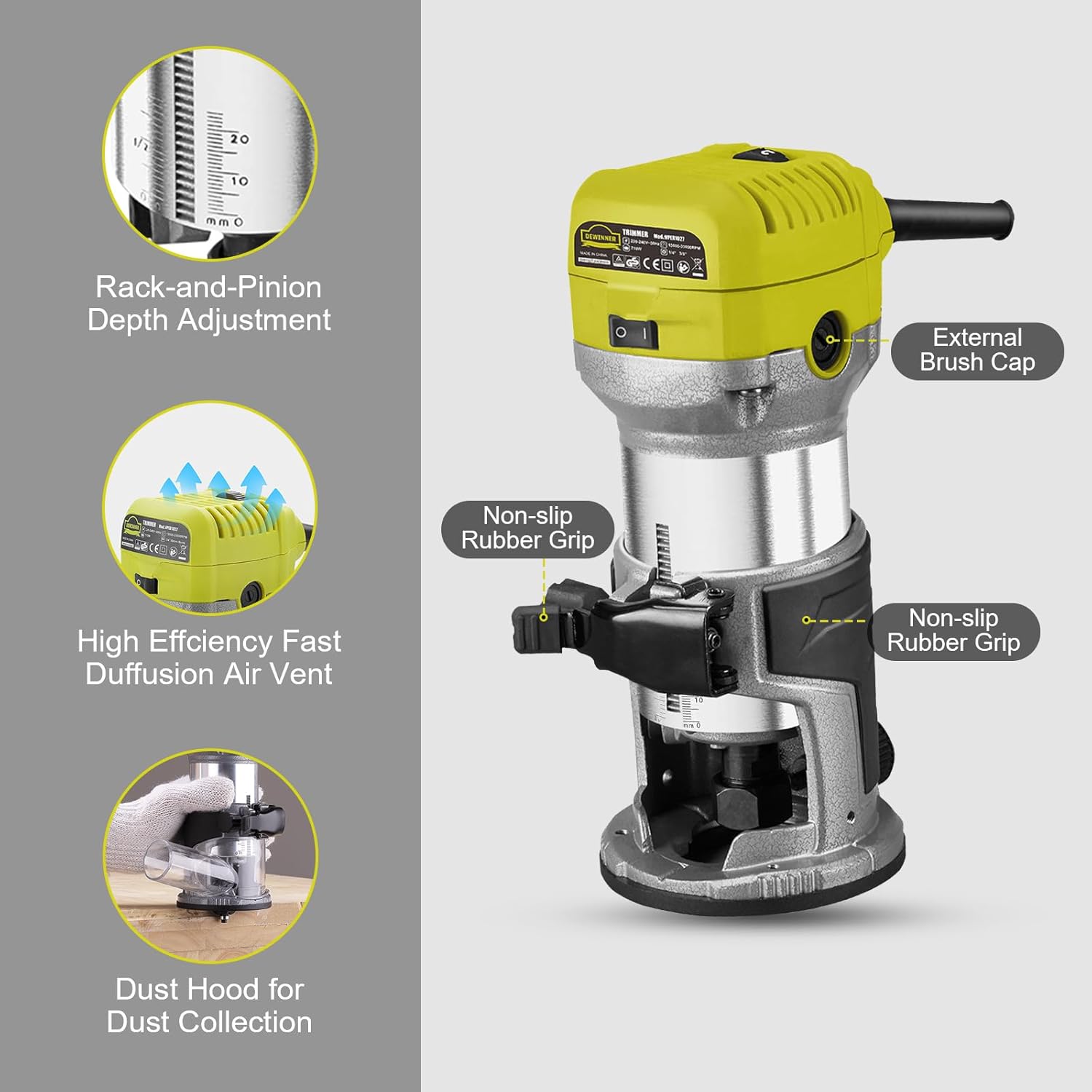 Dewinner Fresatrice Rifilatore Elettrico 710W - immagine 4