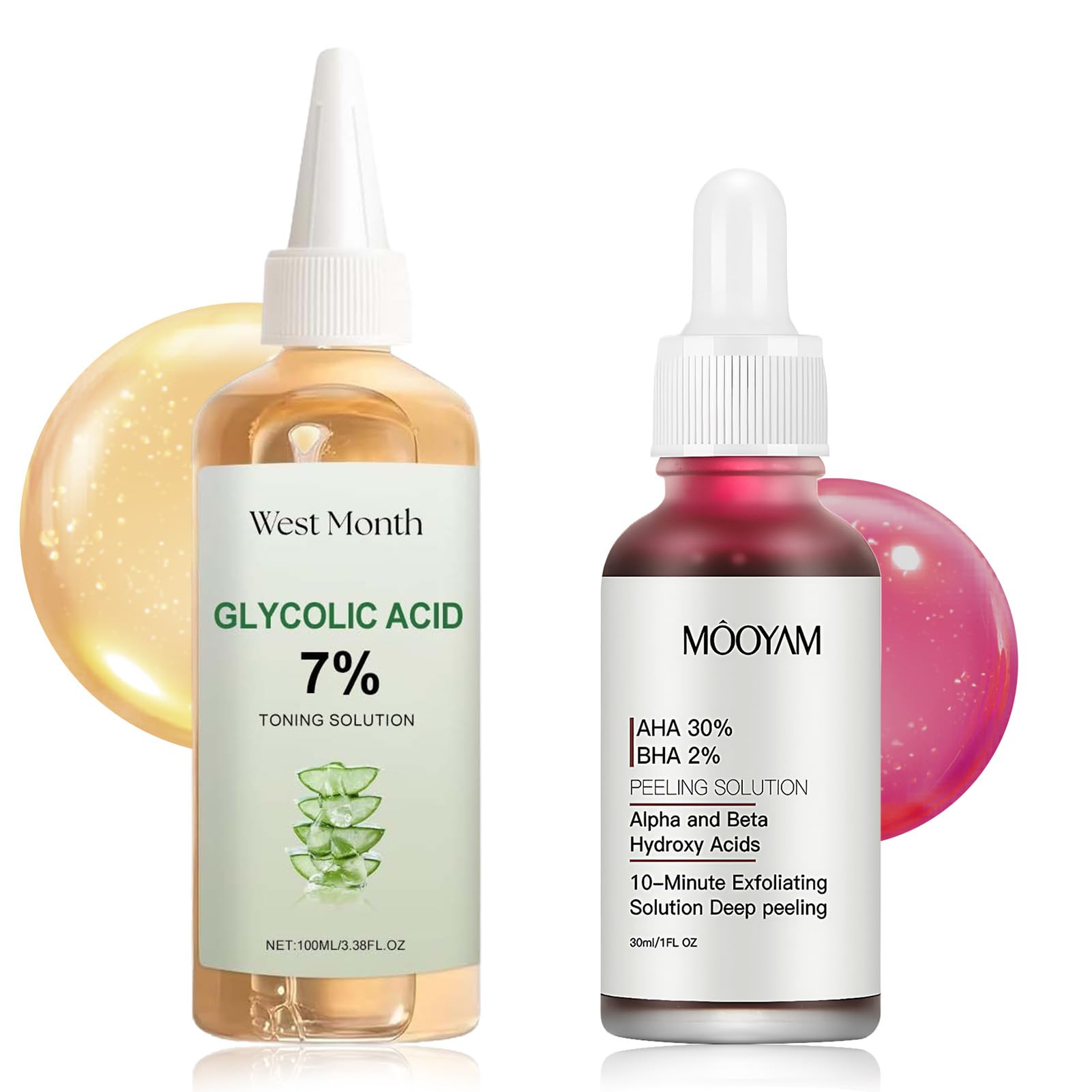 Acido Glicolico 7% Tonico,AHA 30% + BHA 2% Peeling Solution, Toning all'acido glicolico,Glycolic Acid 7% Soluzione Tonificante 100ML, Trattamento Acne E Focolai,Adatto Per Tutti Tipi Pelle