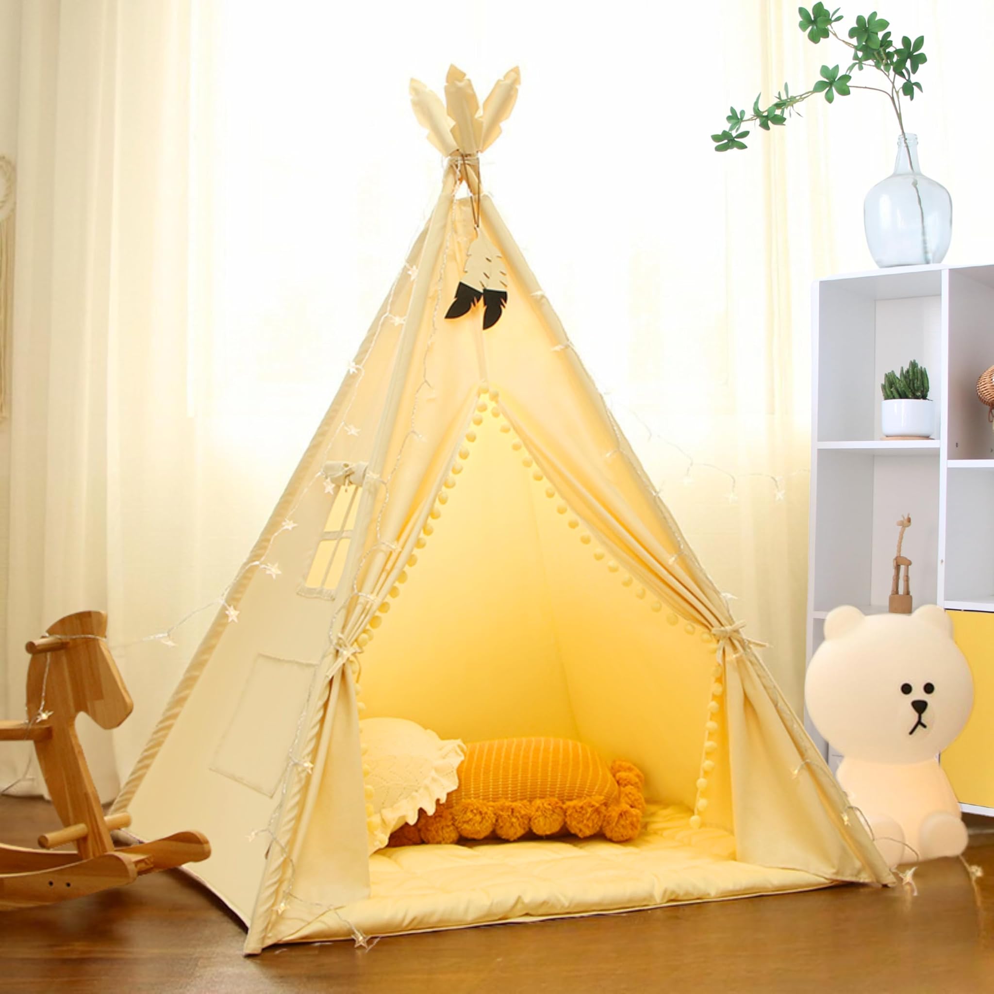 Tipi Tenda per Bambini in Cotone con Tappetino