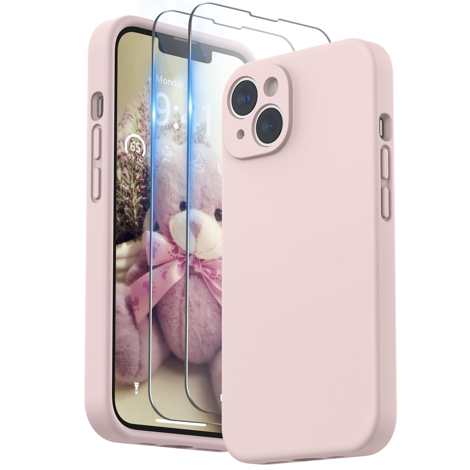 Surphy Cover per iPhone 14 con 2 Pellicole Vetro Temperato