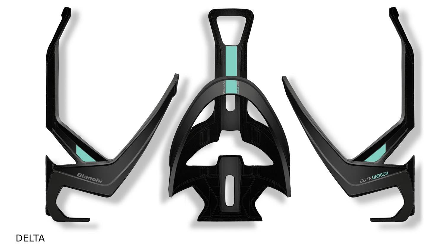 Bianchi Portaborraccia in Carbonio DELTA, Nero Opaco/Celeste