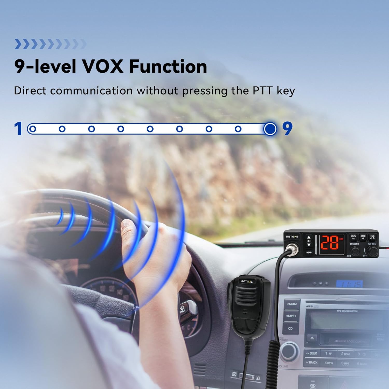 Retevis MB63A Radio CB Portatile AM FM, Nero - immagine 8