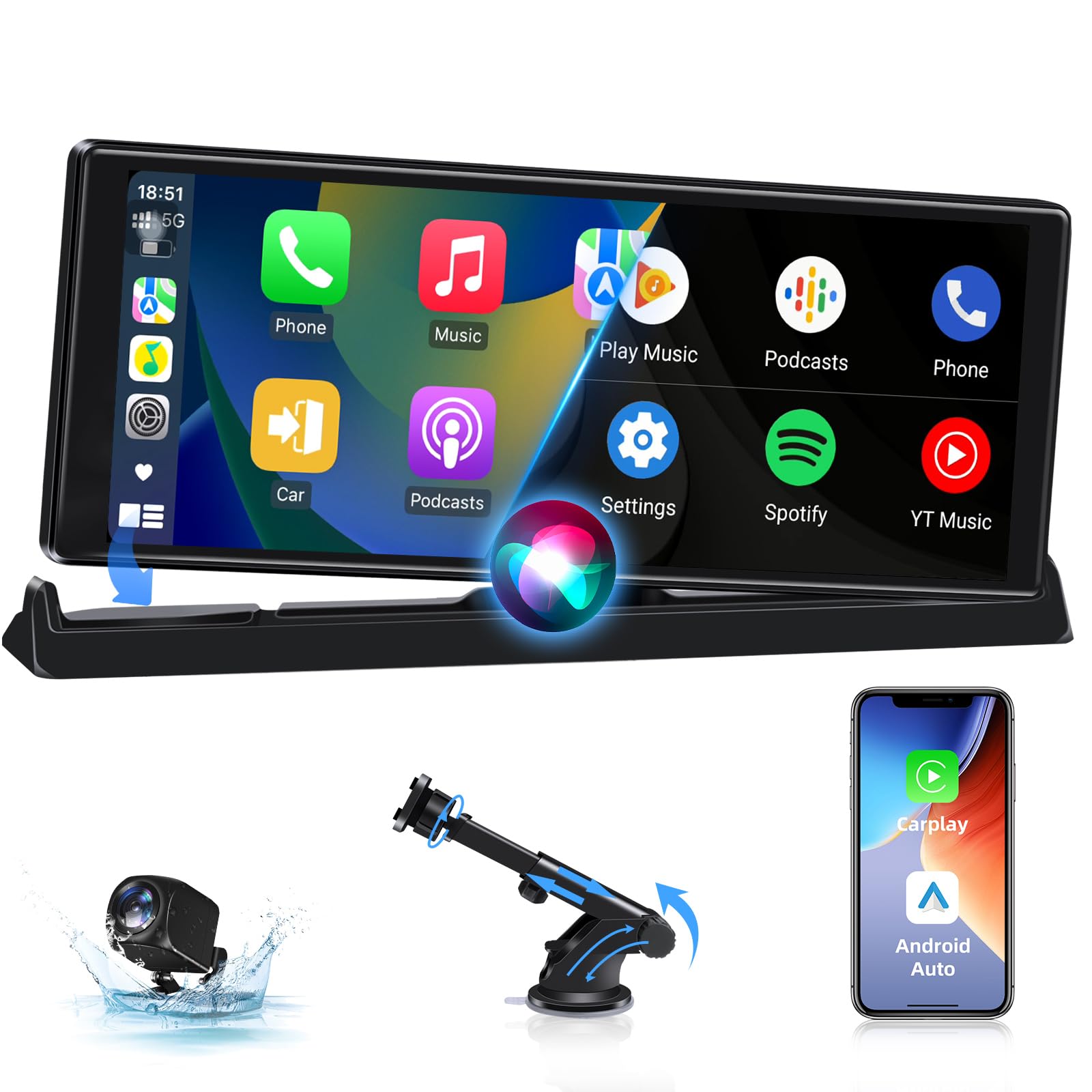 Carplay Android Auto Wireless con Touchscreen 10,26 Pollici