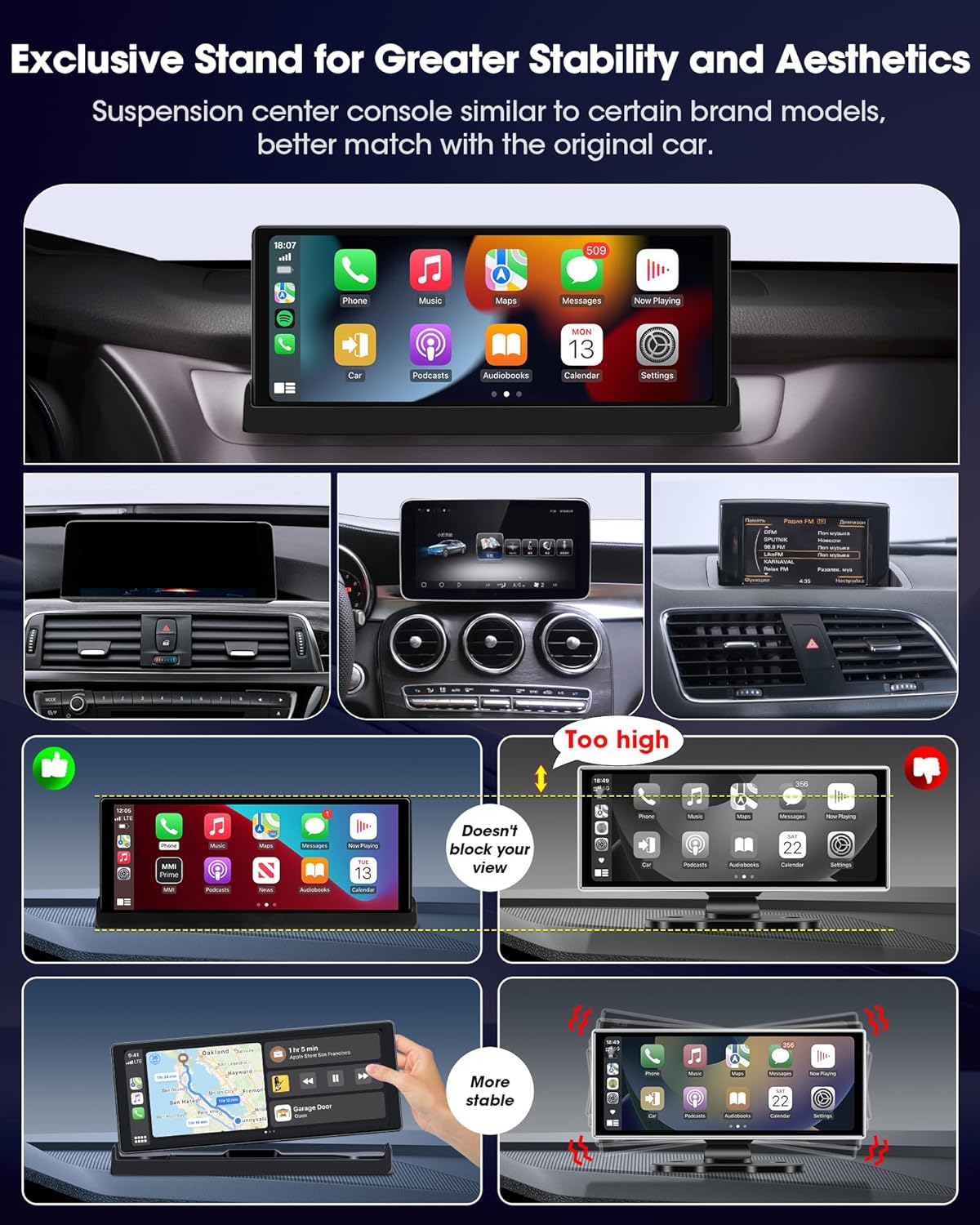 Carplay Android Auto Wireless con Touchscreen 10,26 Pollici - immagine 2