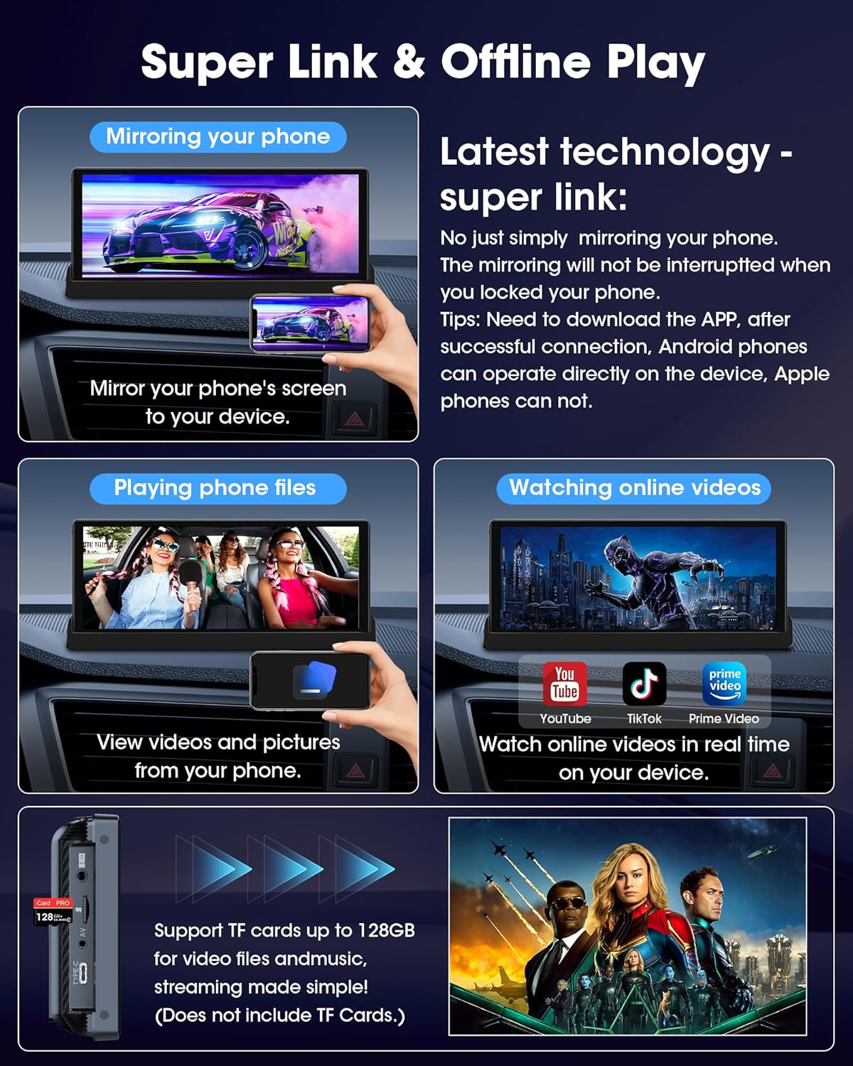 Carplay Android Auto Wireless con Touchscreen 10,26 Pollici - immagine 4