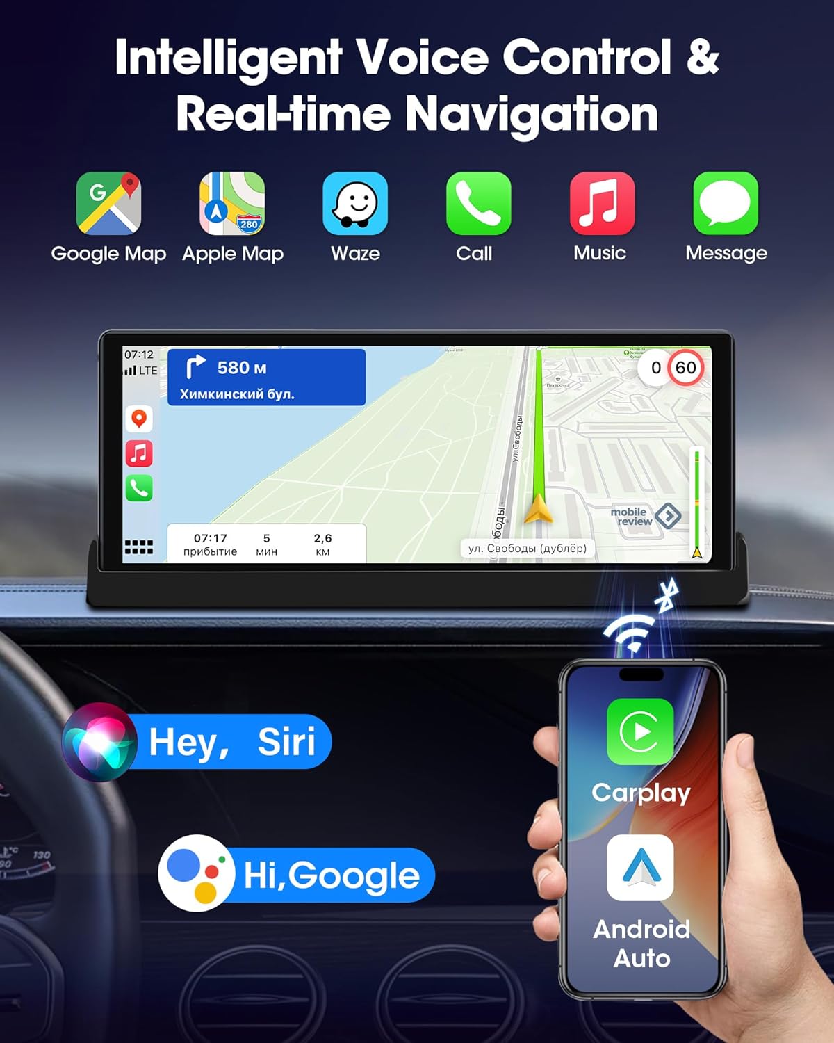 Carplay Android Auto Wireless con Touchscreen 10,26 Pollici - immagine 7