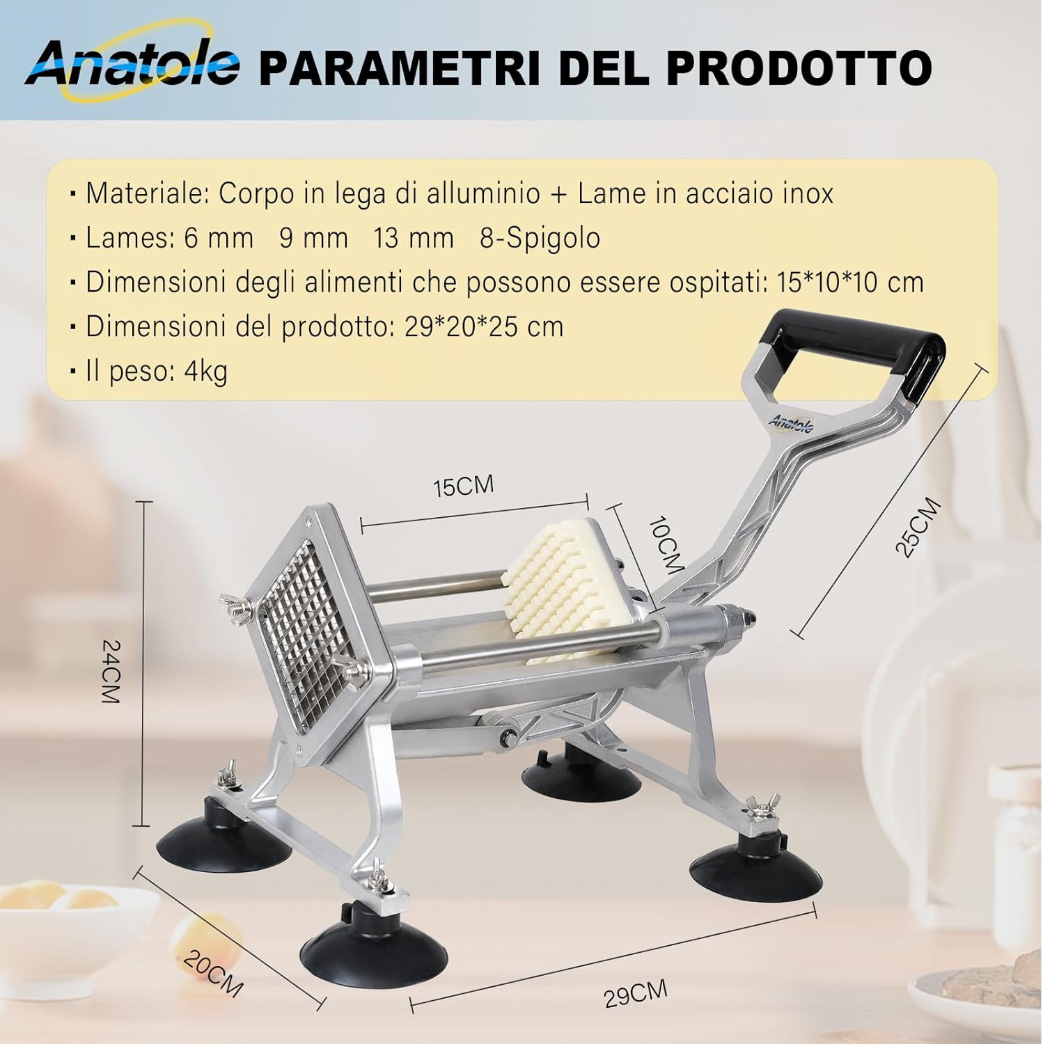 Anatole Tagliapatate Professionale con Lame Inox - immagine 2