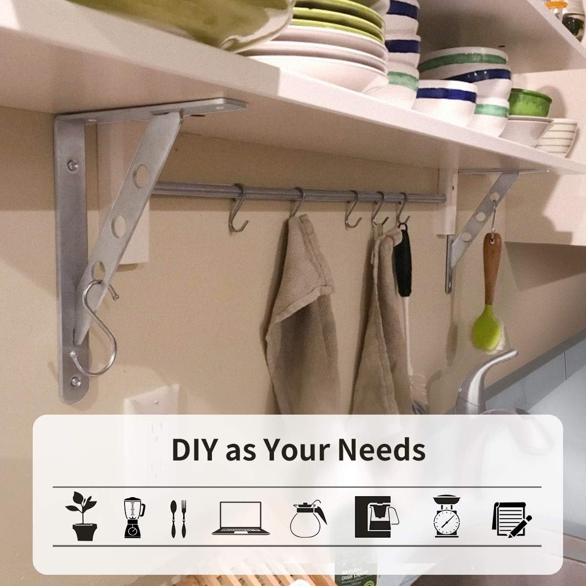 Yumore Staffe per Mensole Pesanti 40cm, 2 Pezzi - immagine 2