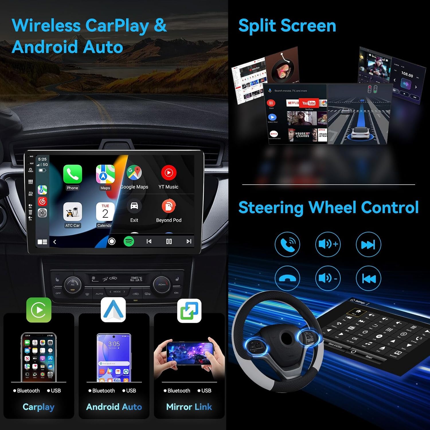 MSD Autoradio 9" per Nissan March Micra K12 (2002-2010) - immagine 5