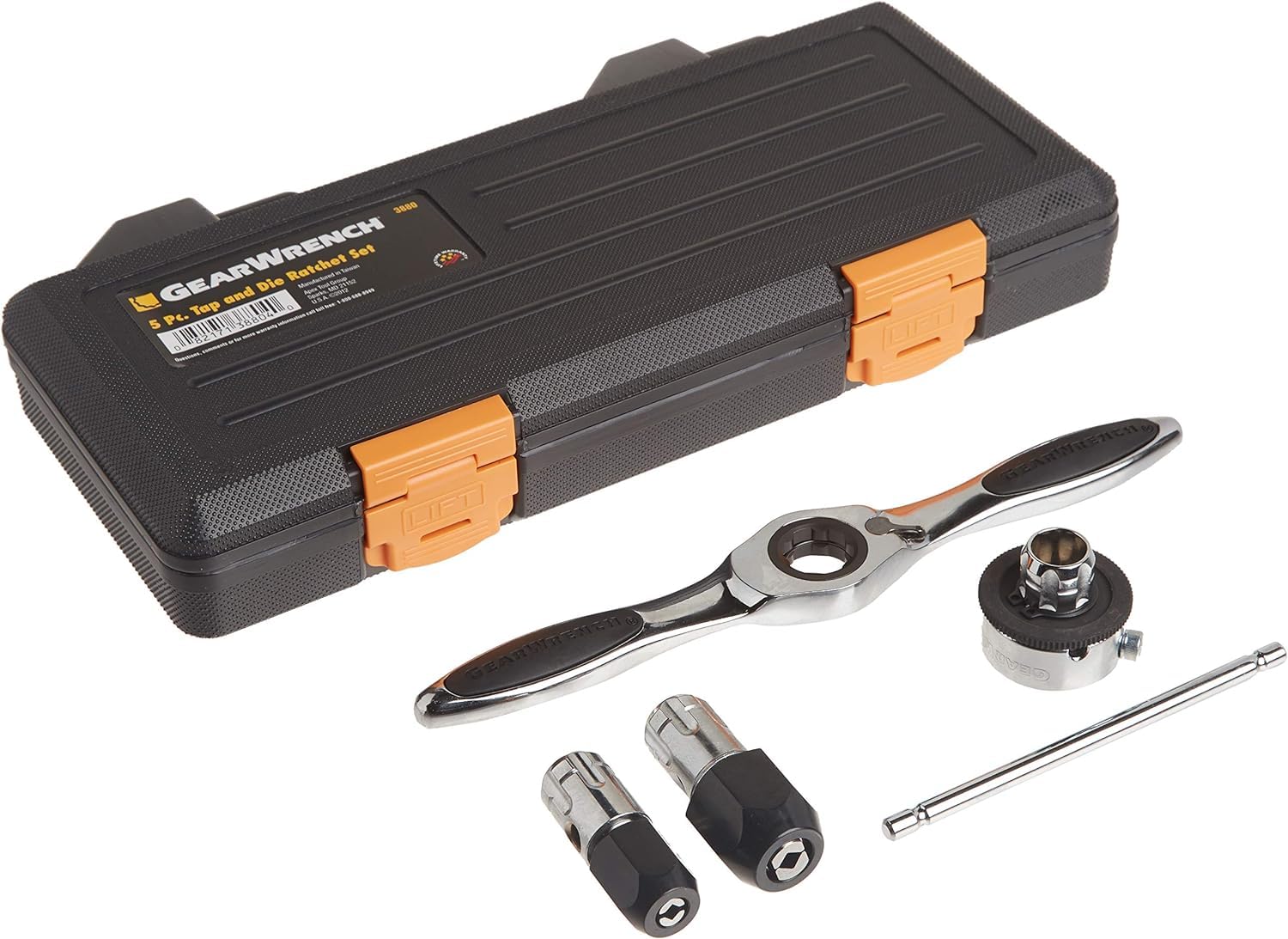 GearWrench 3880 Set di Utensili per Maschi e Filiere a Cricchetto, 5 Pezzi