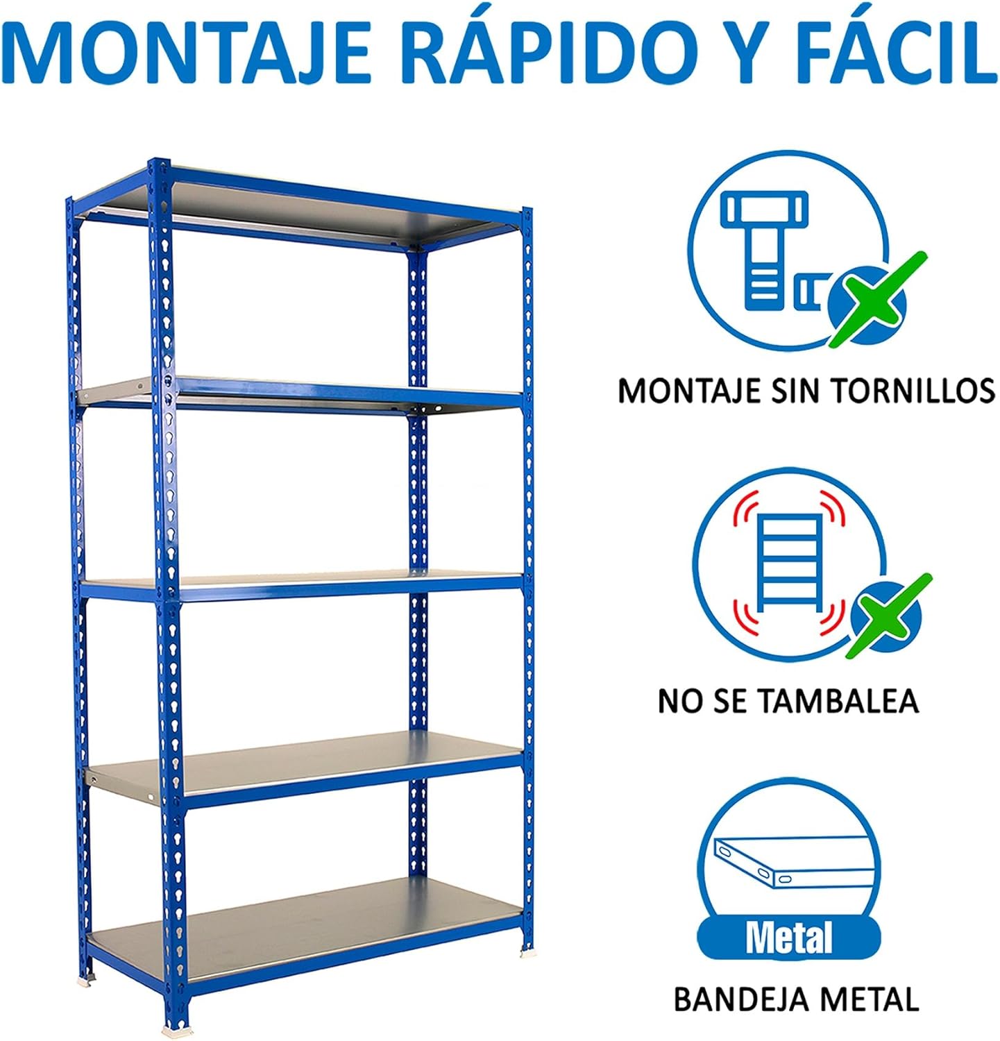 Simon Rack Scaffale Metallo Garage 5 Ripiani 180kg - immagine 6