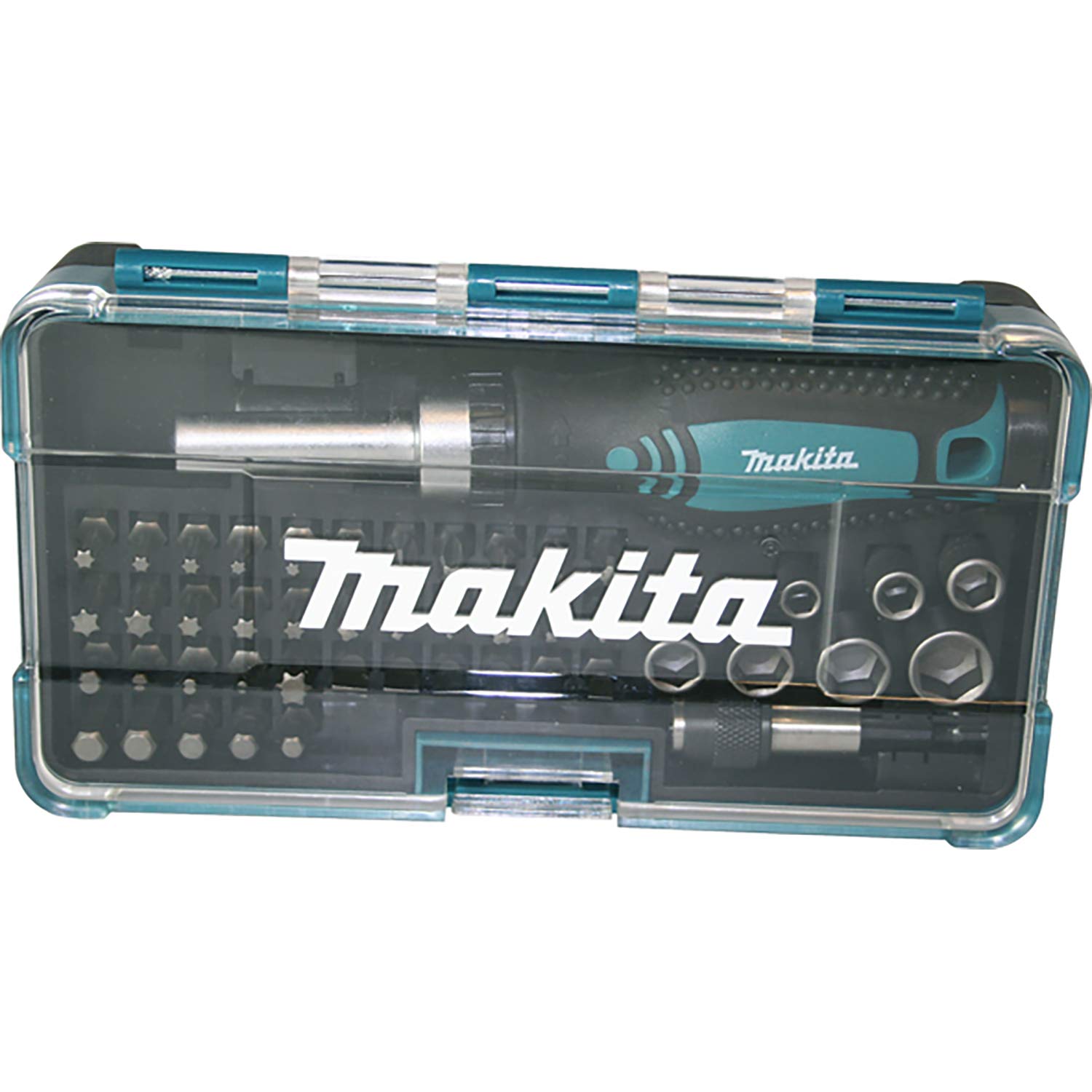 Makita 8958010 Giraviti Cricchetto Makita Kit B-36170 Reversibile 47 Pezzi, Blu