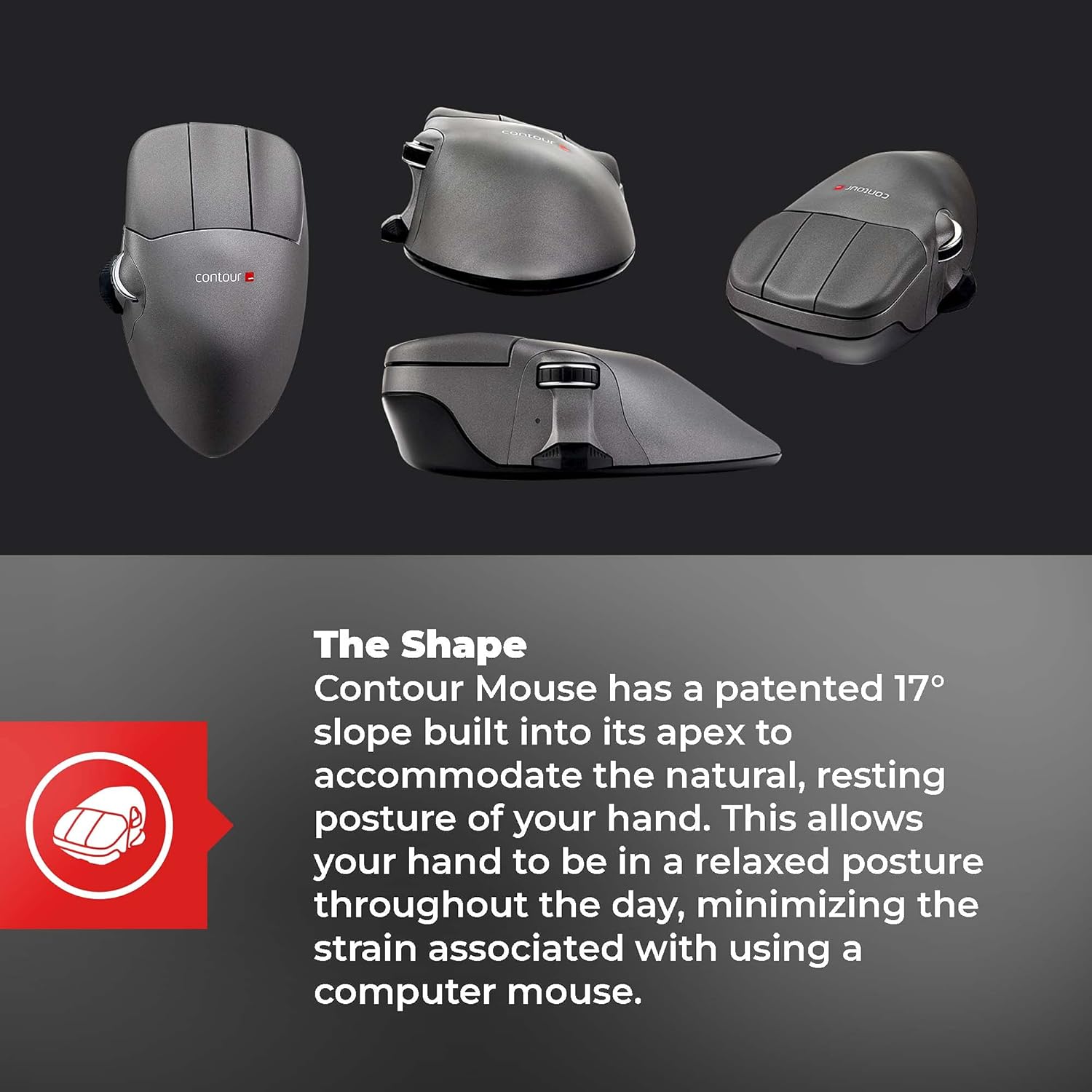Contour Design Mouse Ergonomico Cablato per PC/Mac - immagine 3