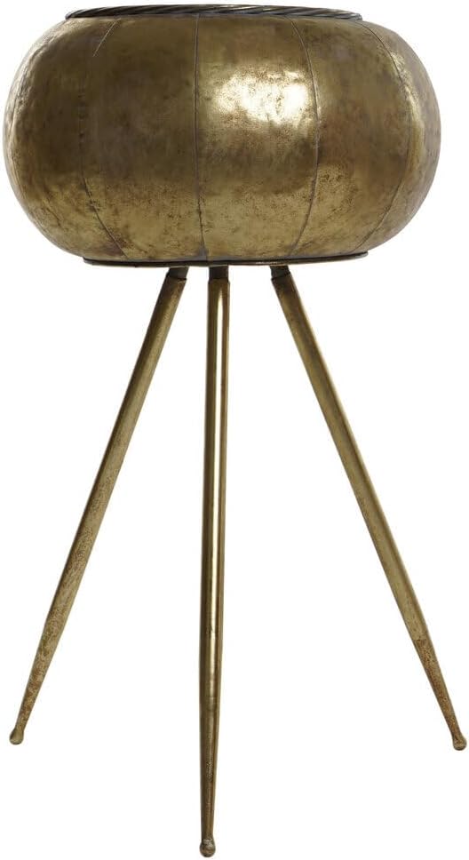 MACETERO METAL 38X38X68 ENVEJECIDO DORADO