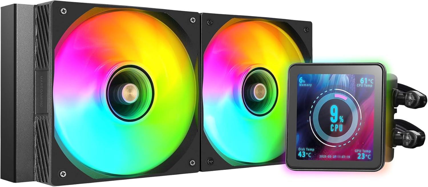 Mars Gaming ML-VISIONPRO240 - Raffreddamento a Liquido AIO, Nero - immagine 1