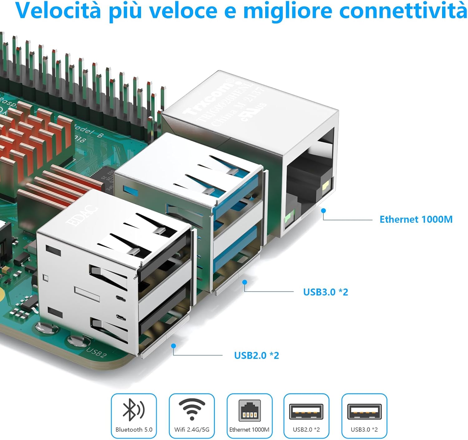 Irasptek Kit Avvio Raspberry Pi 4B 4GB RAM 64GB SD - immagine 9