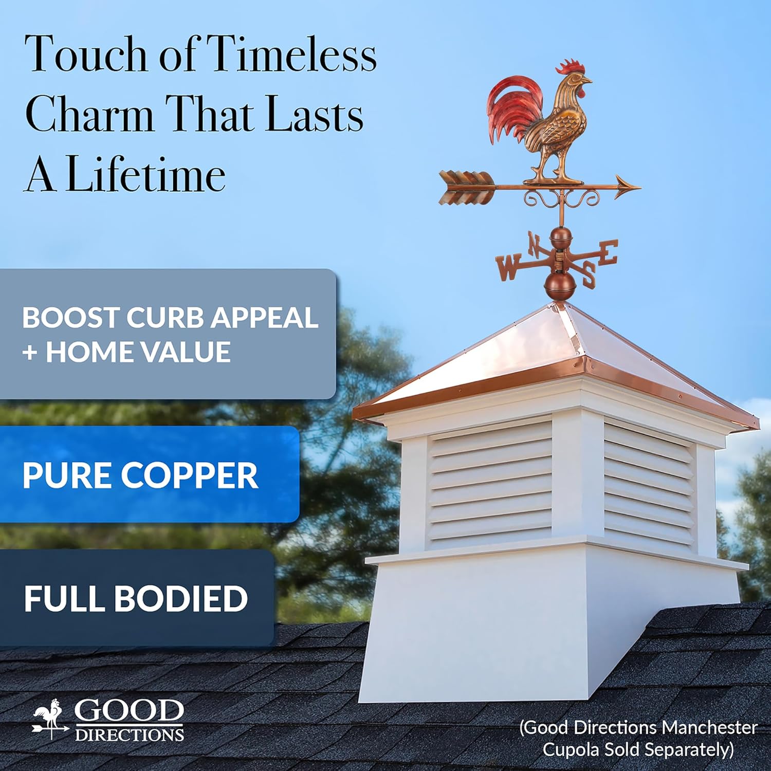 Good Directions 1975RED - Segnavento Bantam Red Rooster - immagine 4