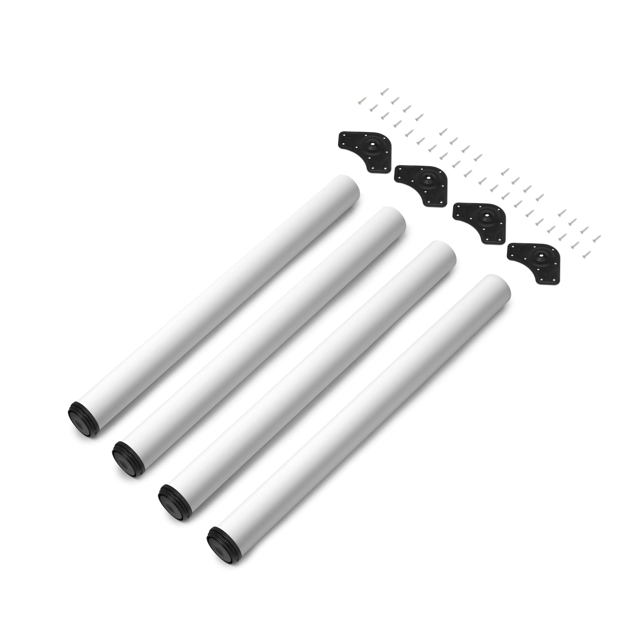 Emuca Gambe Regolabili per Tavolo Ø60x710mm, Bianco (4 pz)