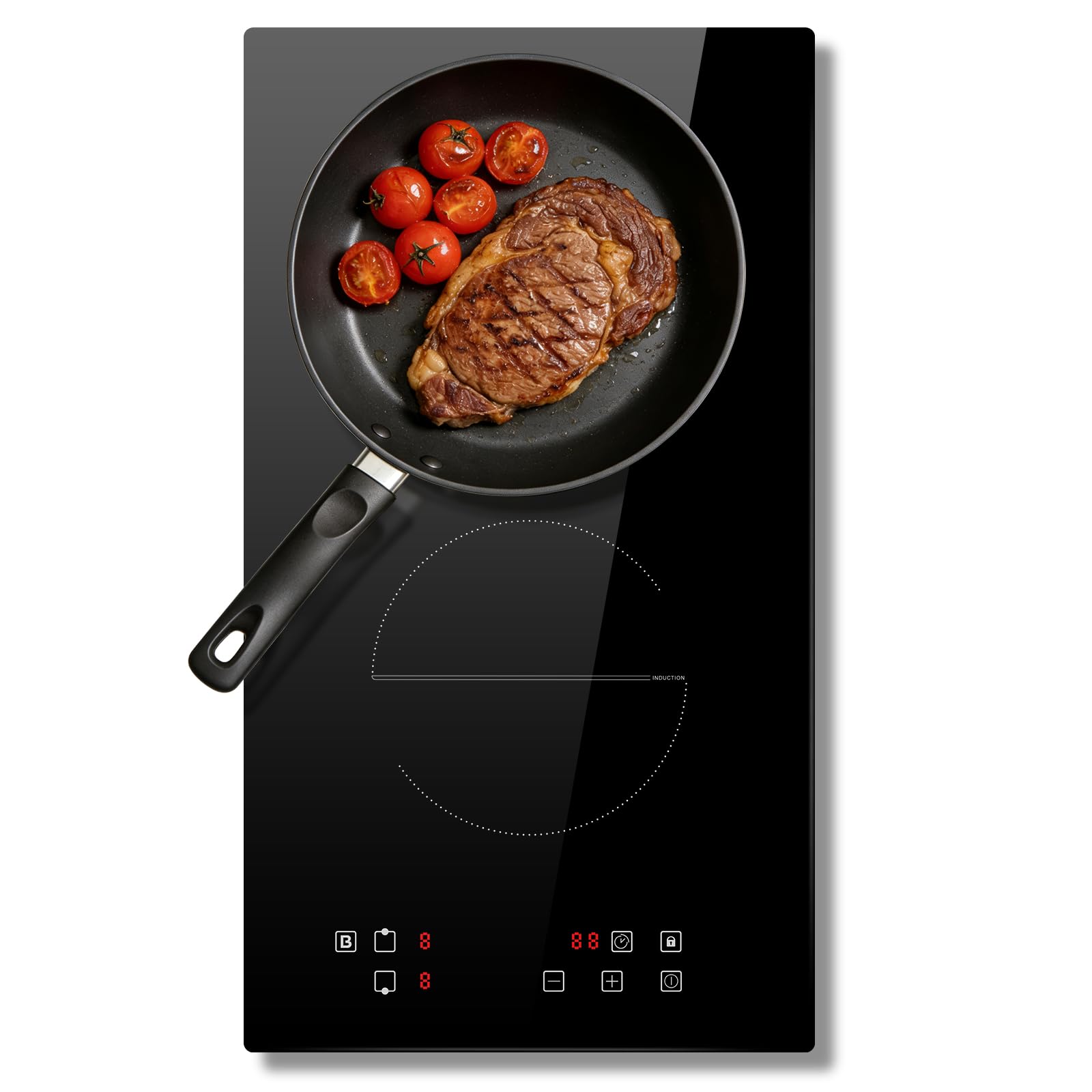 Piano Cottura Induzione 2 Fuochi 3500W da Incasso 30CM